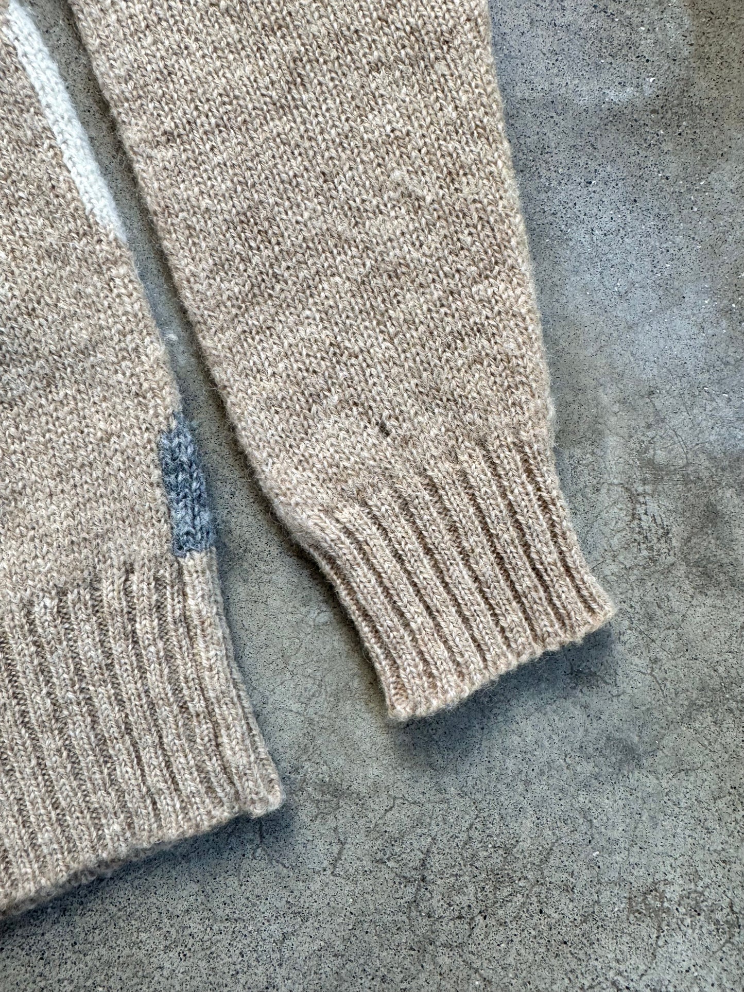 Vintage Scotsdoon Neutral Argyle Wool Sweater | S/M