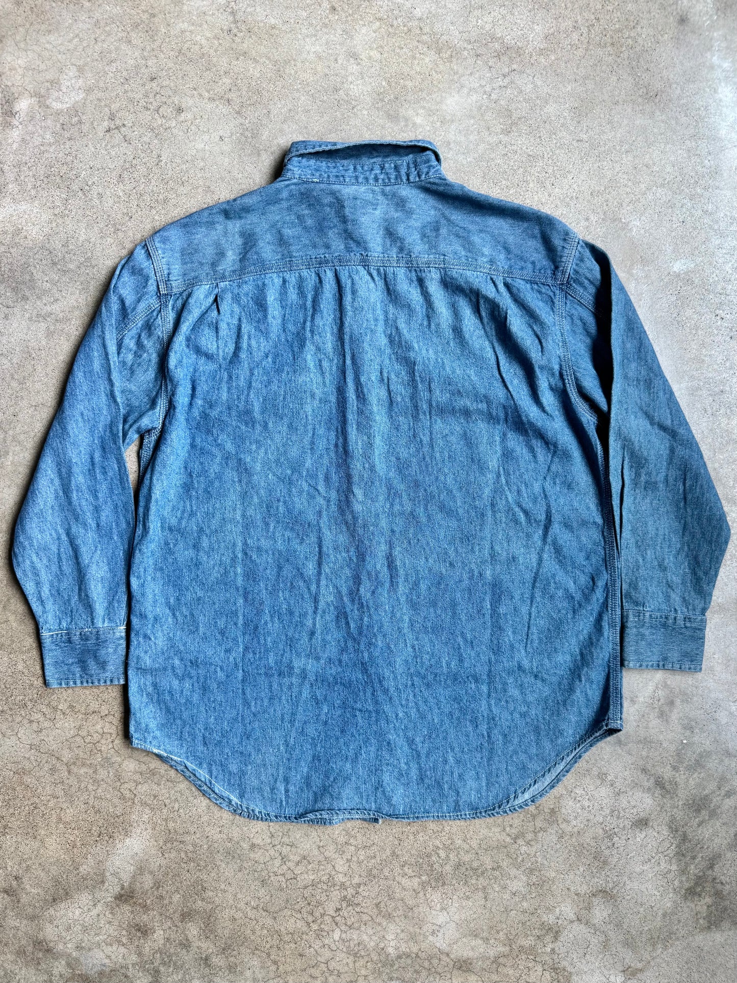 Vintage 1990s Route 66 Denim Utility Shirt | XL