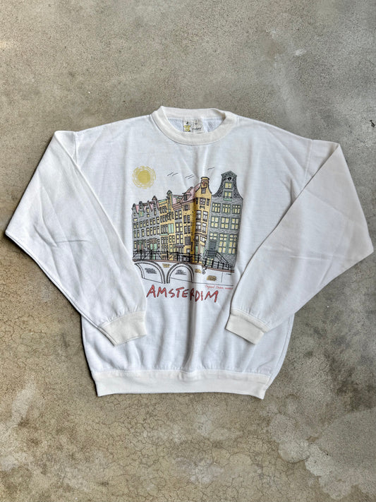 Vintage 1990s Holland Collection Amsterdam Graphic Crewneck Sweatshirt | Medium