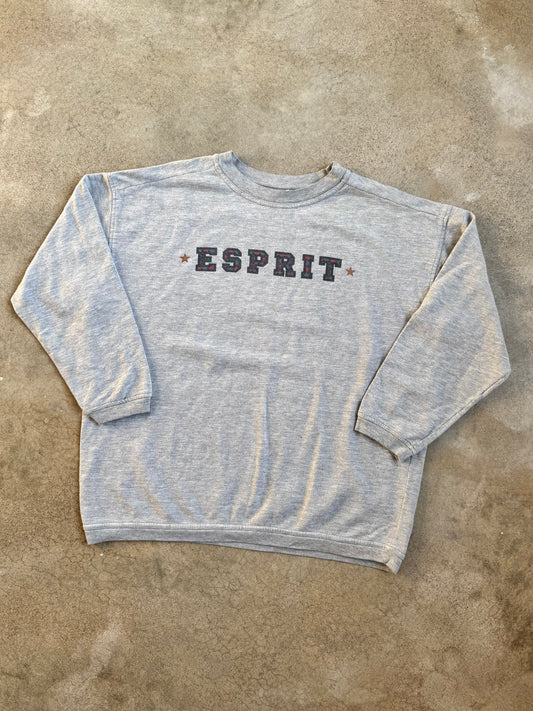 Vintage 1990s Esprit Heather Grey Crewneck Sweatshirt | XL