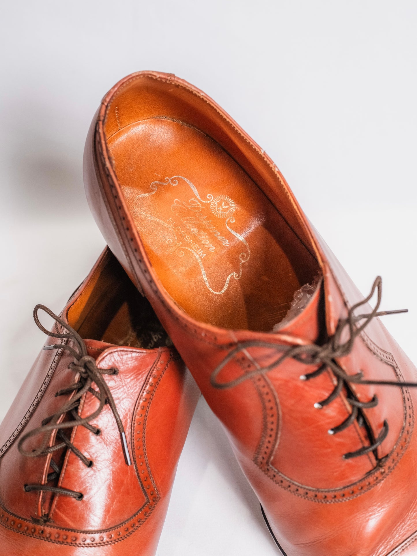 Vintage 1970s Florsheim Red-Brown Leather Oxford Dress Shoes | Men’s 12