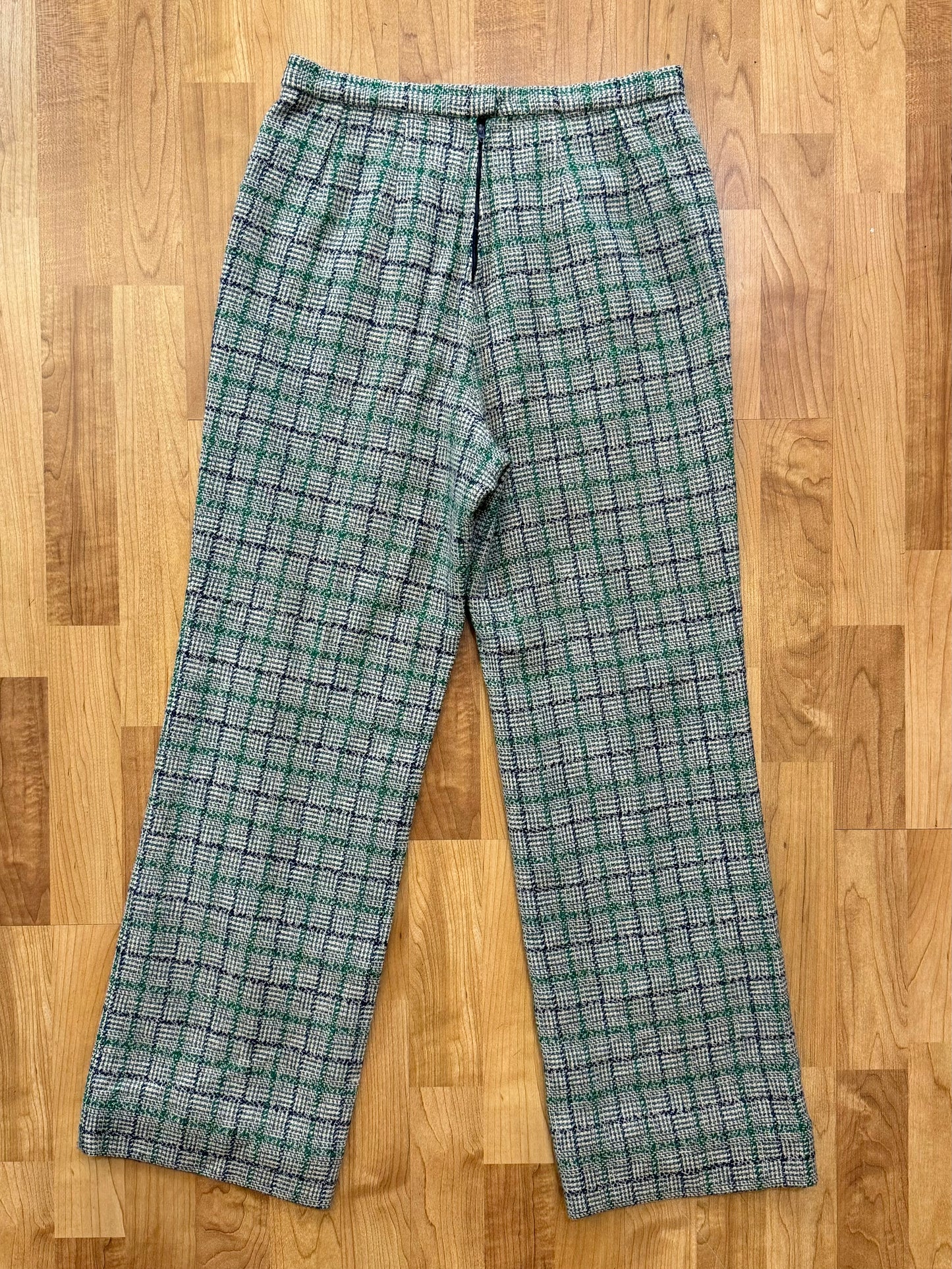 Vintage 1970s Pendleton Plaid Wool Wide Leg Pants | Waist 29”