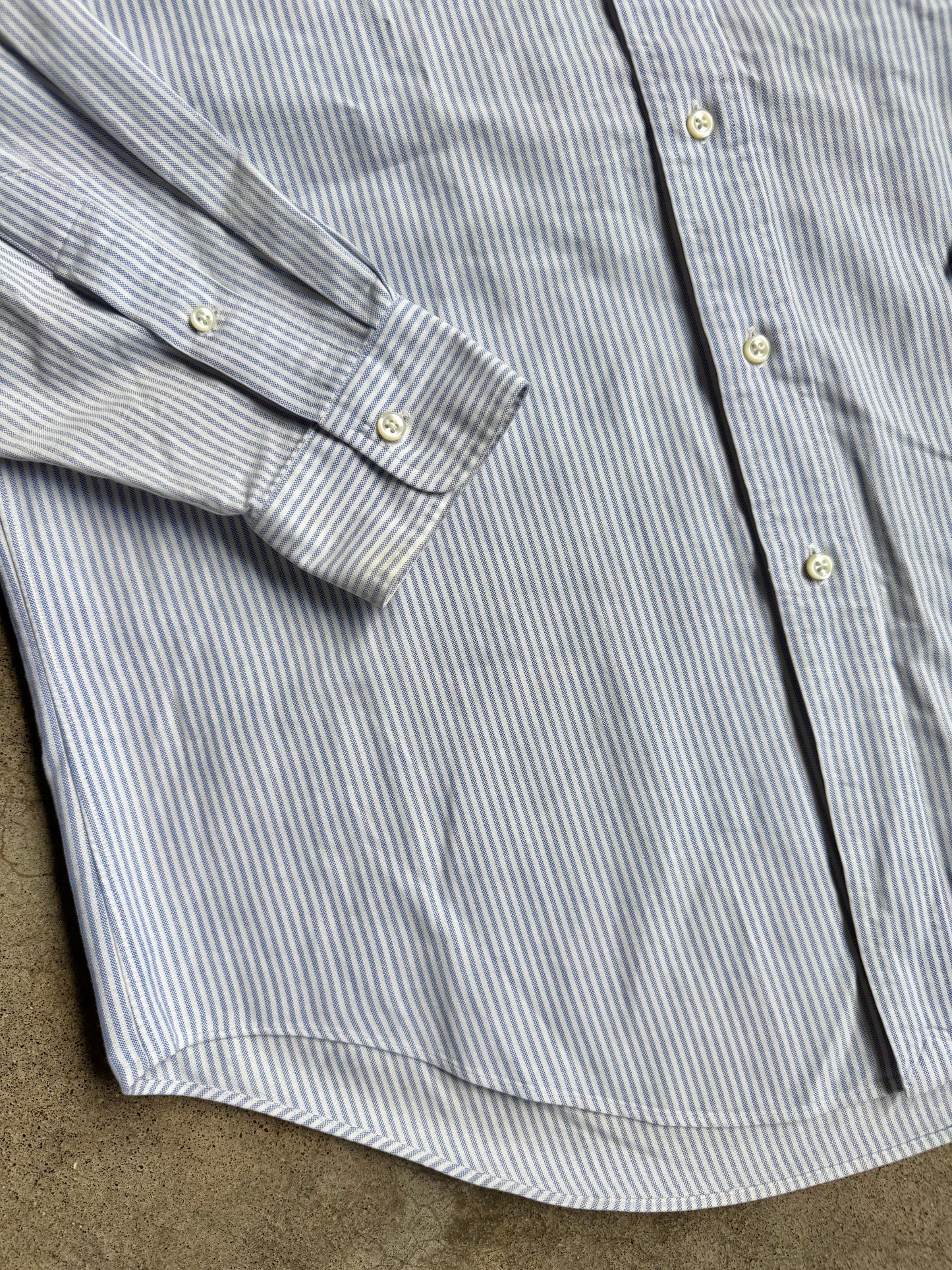 Vintage Ralph Lauren Yarmouth Blue & White Striped Oxford Shirt | Large