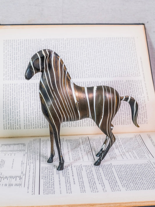 Vintage Bronze Modernist Zebra Figurine
