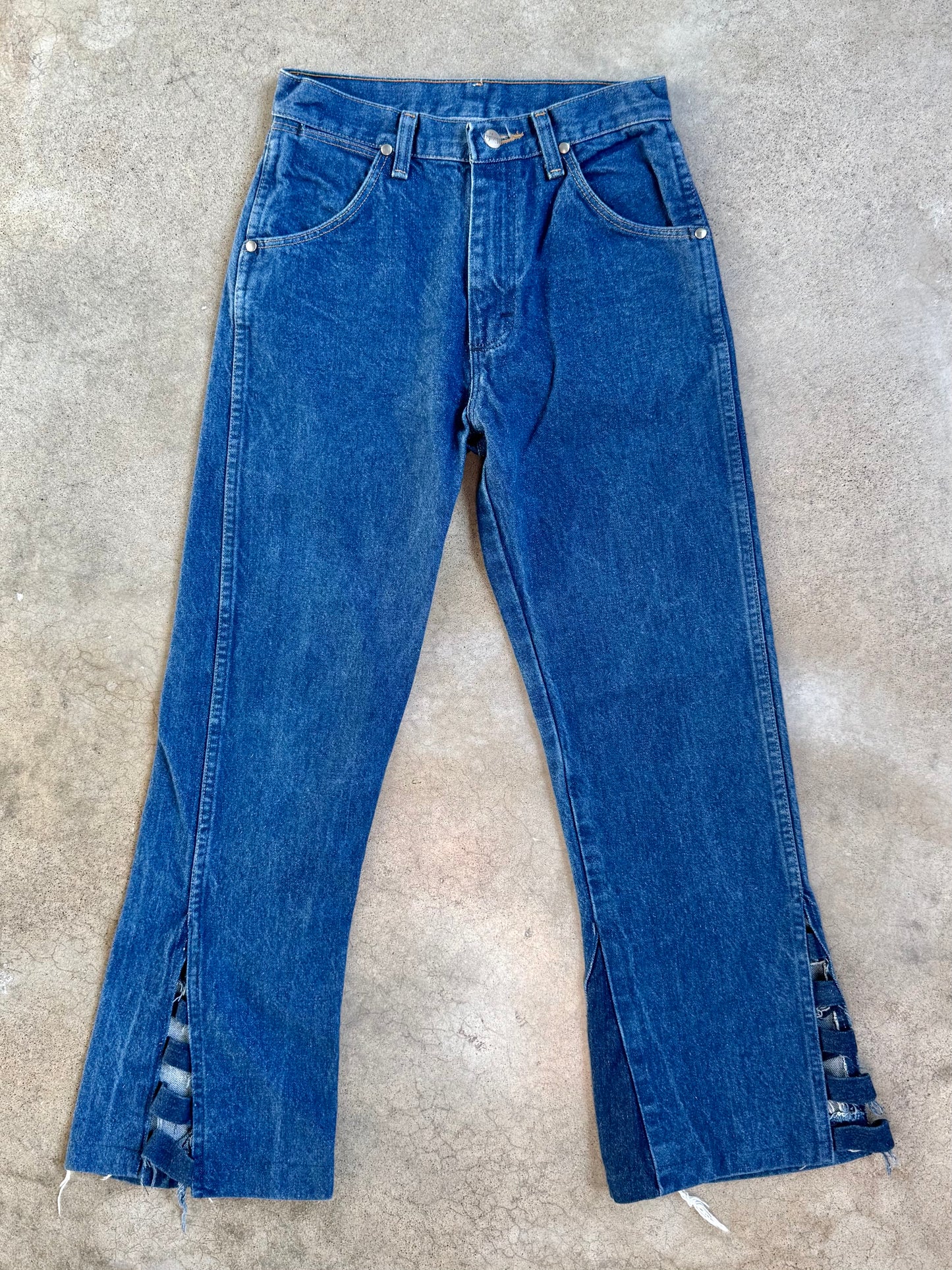 Vintage 1980s Wrangler Reworked Cut-Out Flare Jeans | Waist 27”