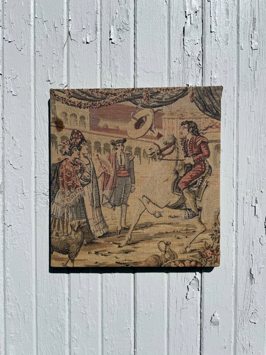 Vintage 1970s Mexico Streetscape Tapestry Art