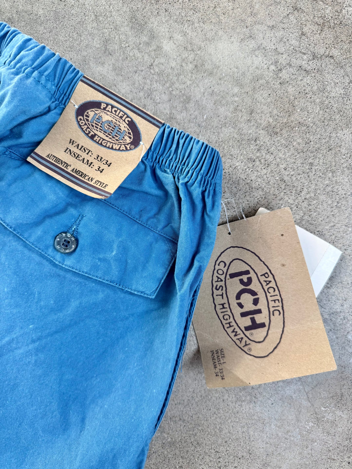 Vintage 1990s Pacific Coast Highway Blue Cotton Pants | Large