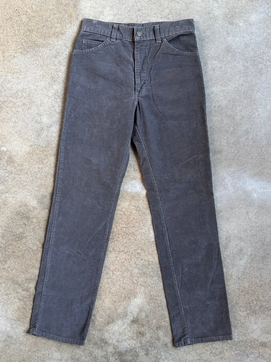 Vintage 1970s Lee Grey Corduroy Straight Leg Pants | 30x32