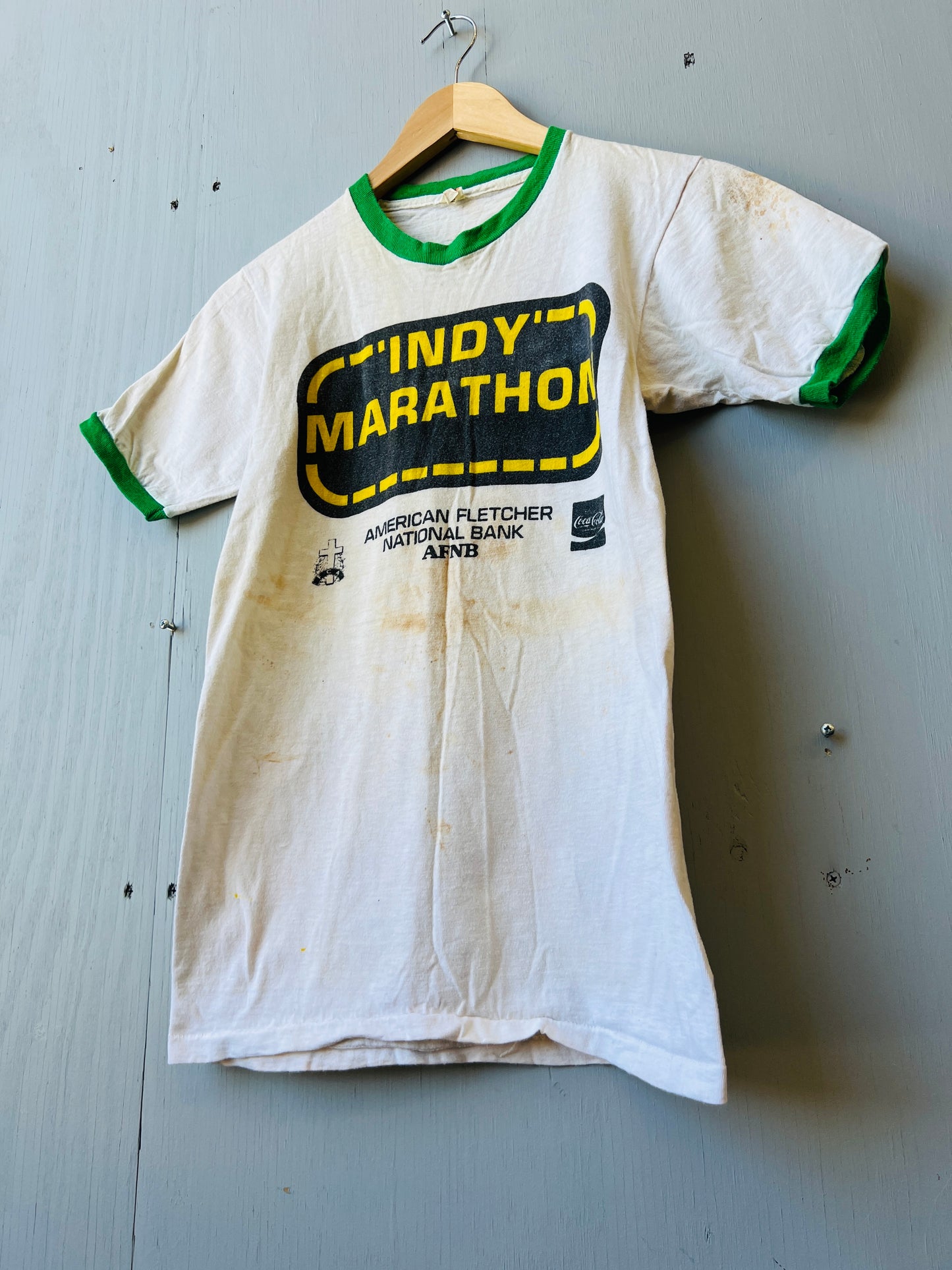 Vintage 1970’s Indy Marathon 500 Festival Two-Sided Graphic T-Shirt