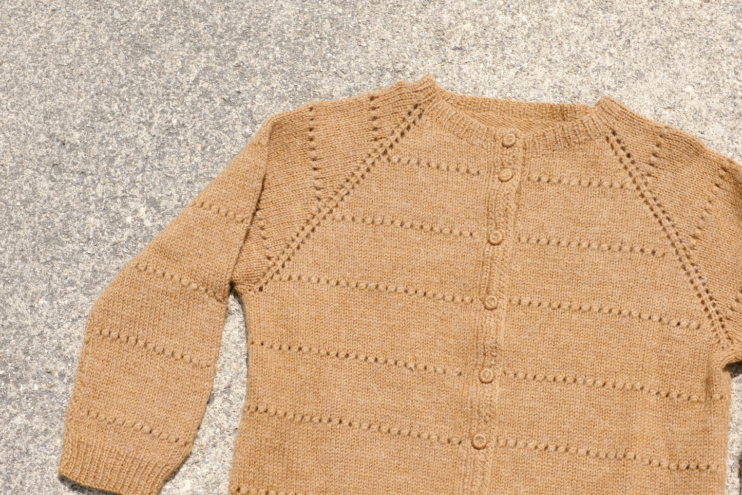 Vintage 1950's Handmade Tan Cardigan