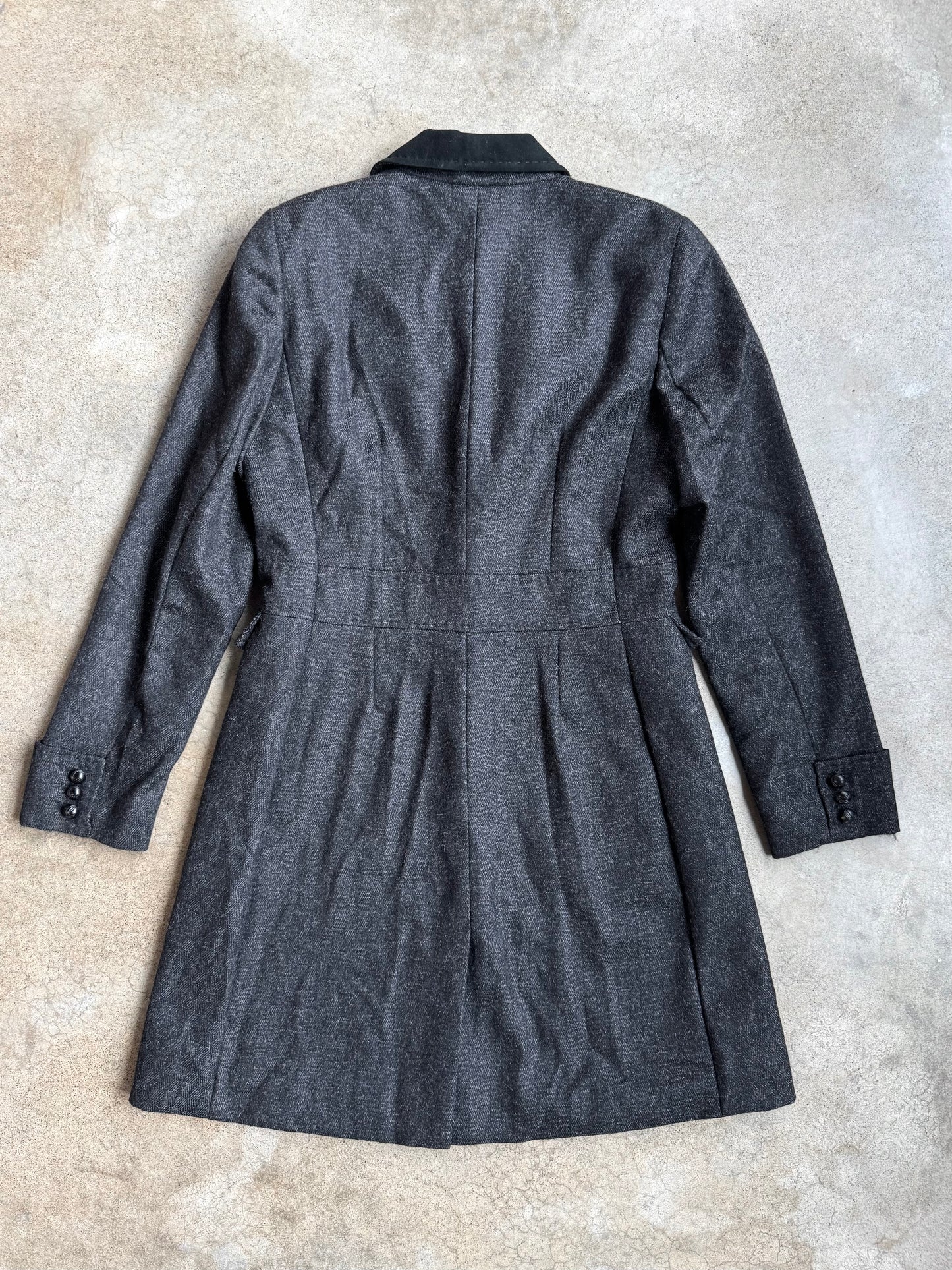 Vintage 1990s Peruvian Connection Charcoal Baby Alpaca Wool Coat | M/L
