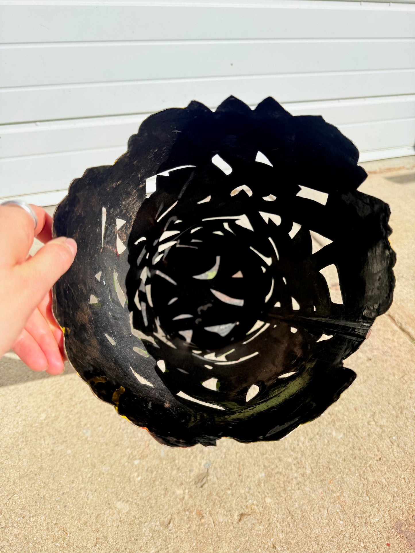 Vintage Metal Tulip Painted Umbrella Holder