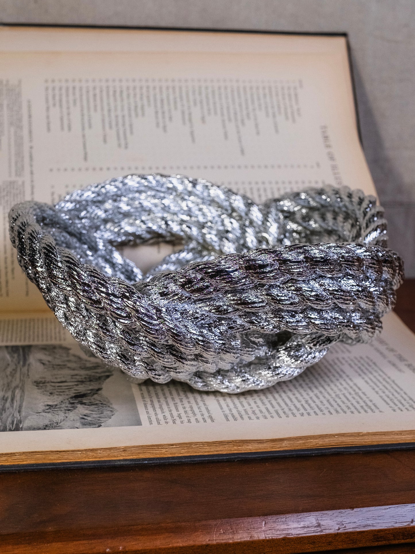 Harry Allen for Areaware Silver Chrome Knotted Rope Bowl
