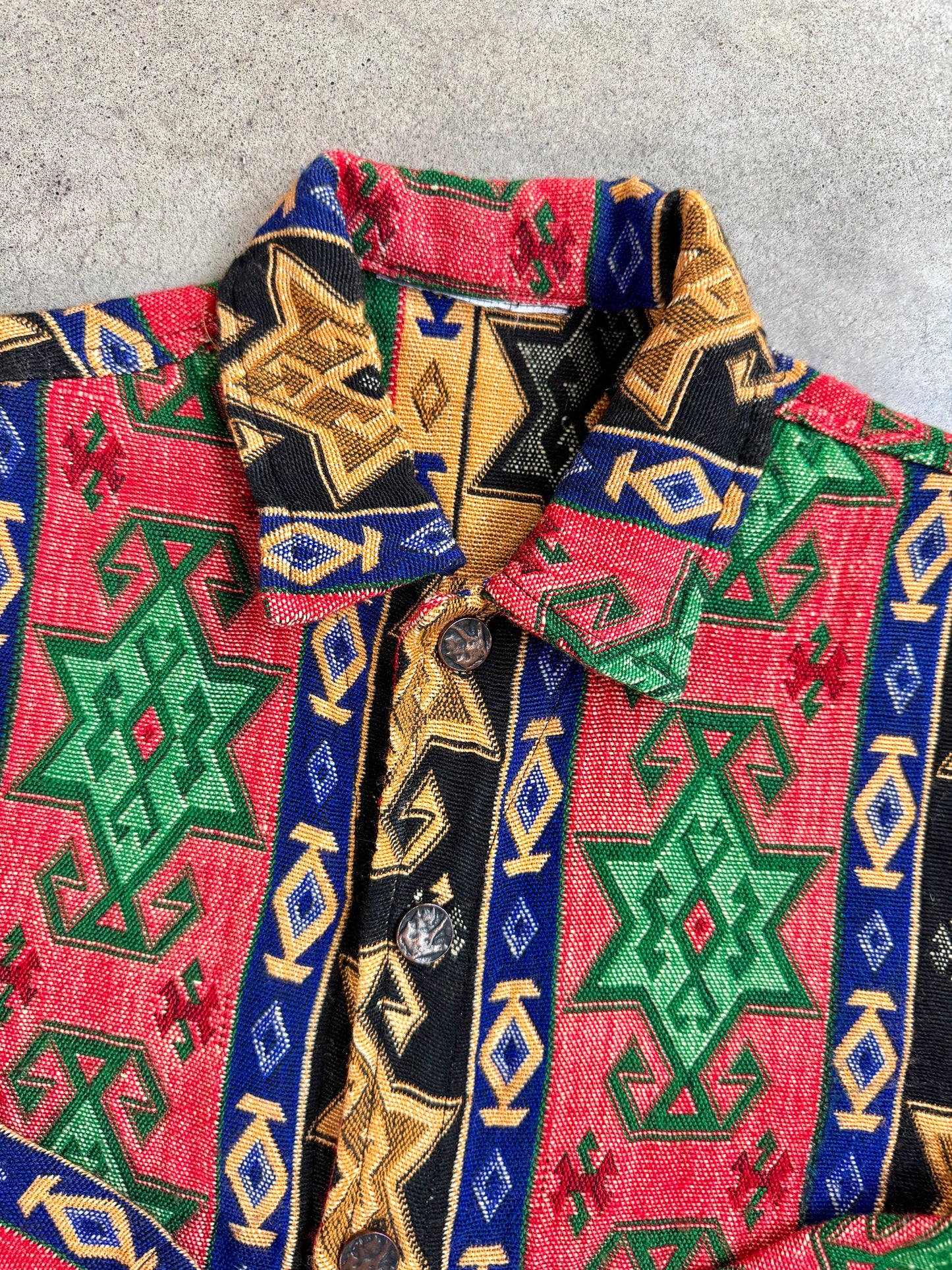 Vintage 1990s Multi-Color Southwestern Tapestry Jacket | S/M