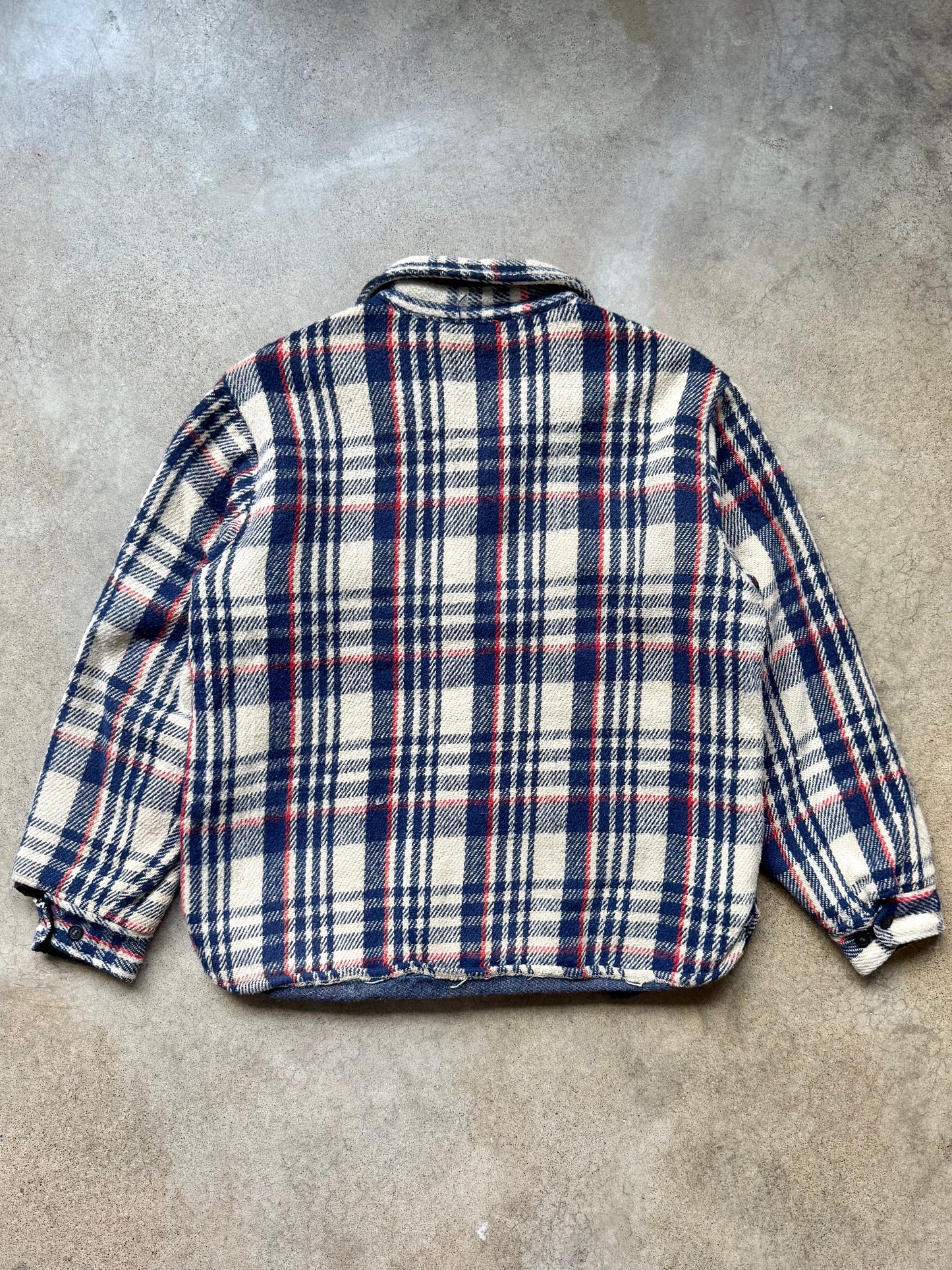 Vintage 1960s/70s Envoy Plaid Wool Blanket-Lined Shirt Jacket | Large