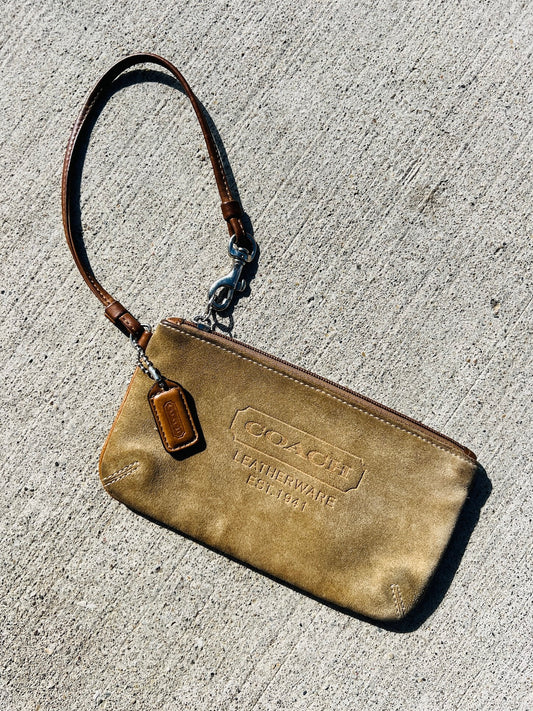 Vintage Coach Suede Leather Wristlet