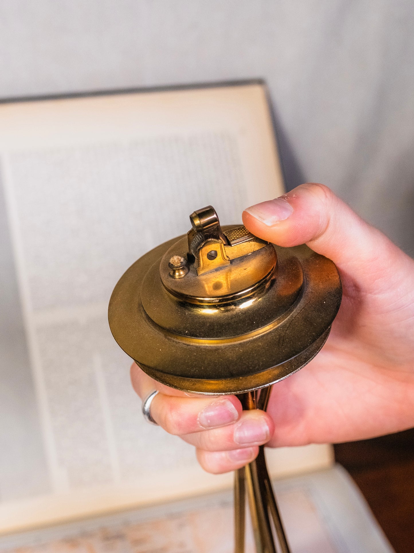 Vintage 1950s Brass Seattle Space Needle Desk Lighter