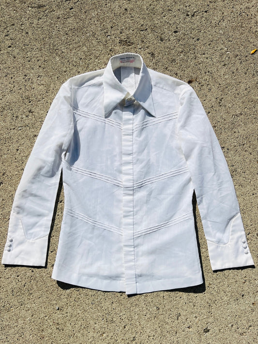 Vintage 1970s Gardini White Dress Shirt | Medium