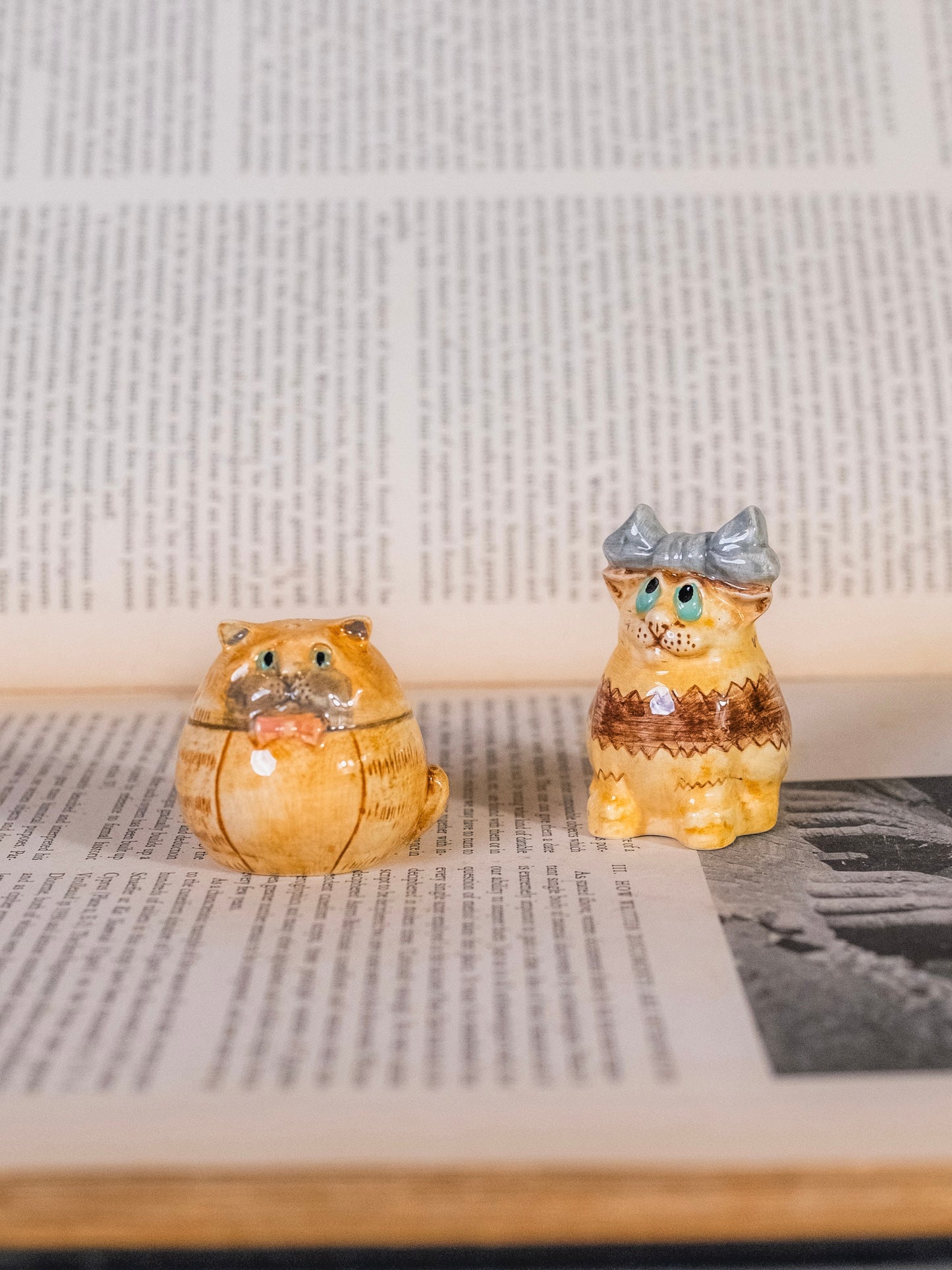 Vintage Ceramic “Fat Cat” Salt & Pepper Shakers | Set of 2