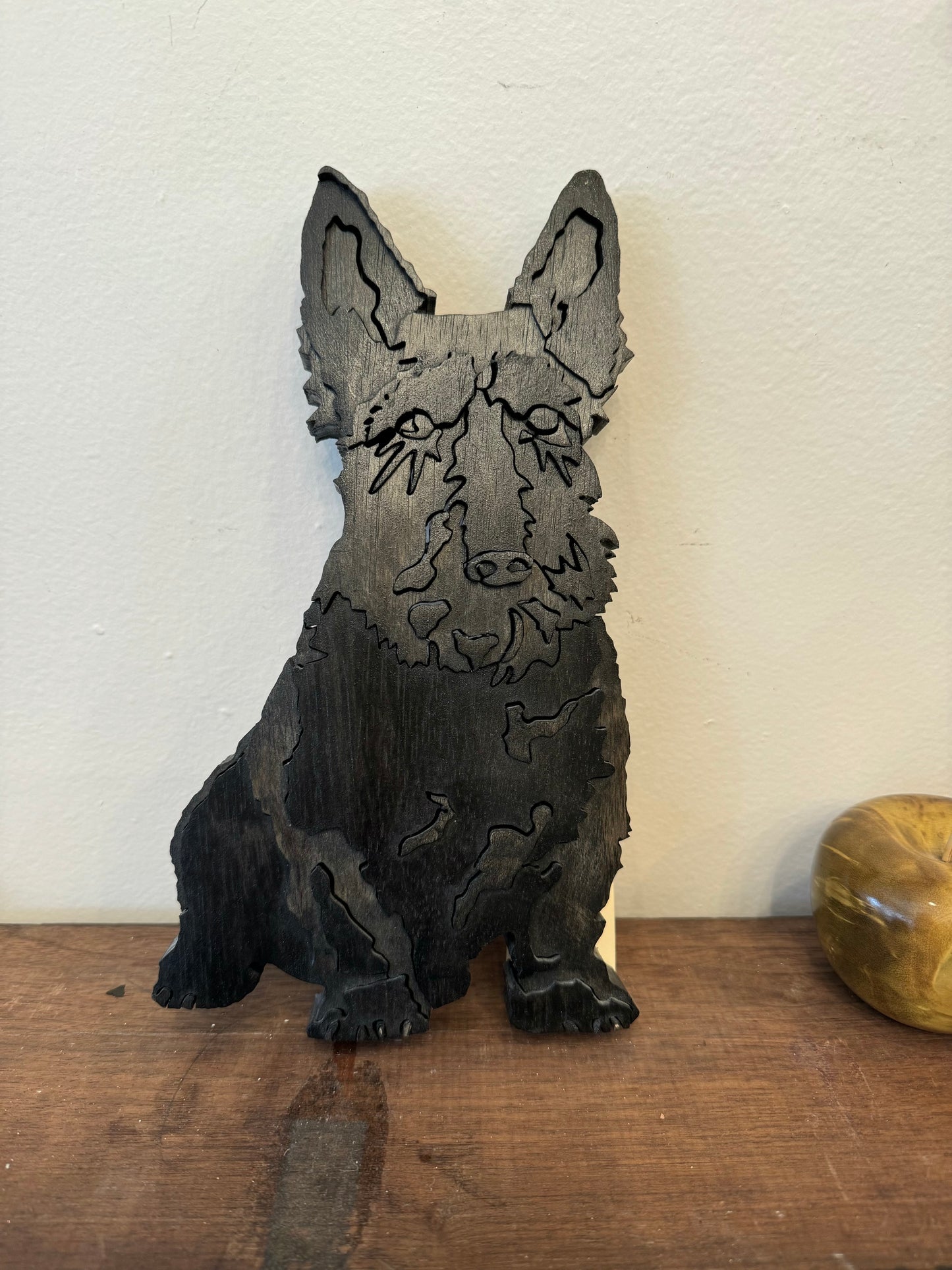 Vintage Wooden Scottie Dog Wall Art