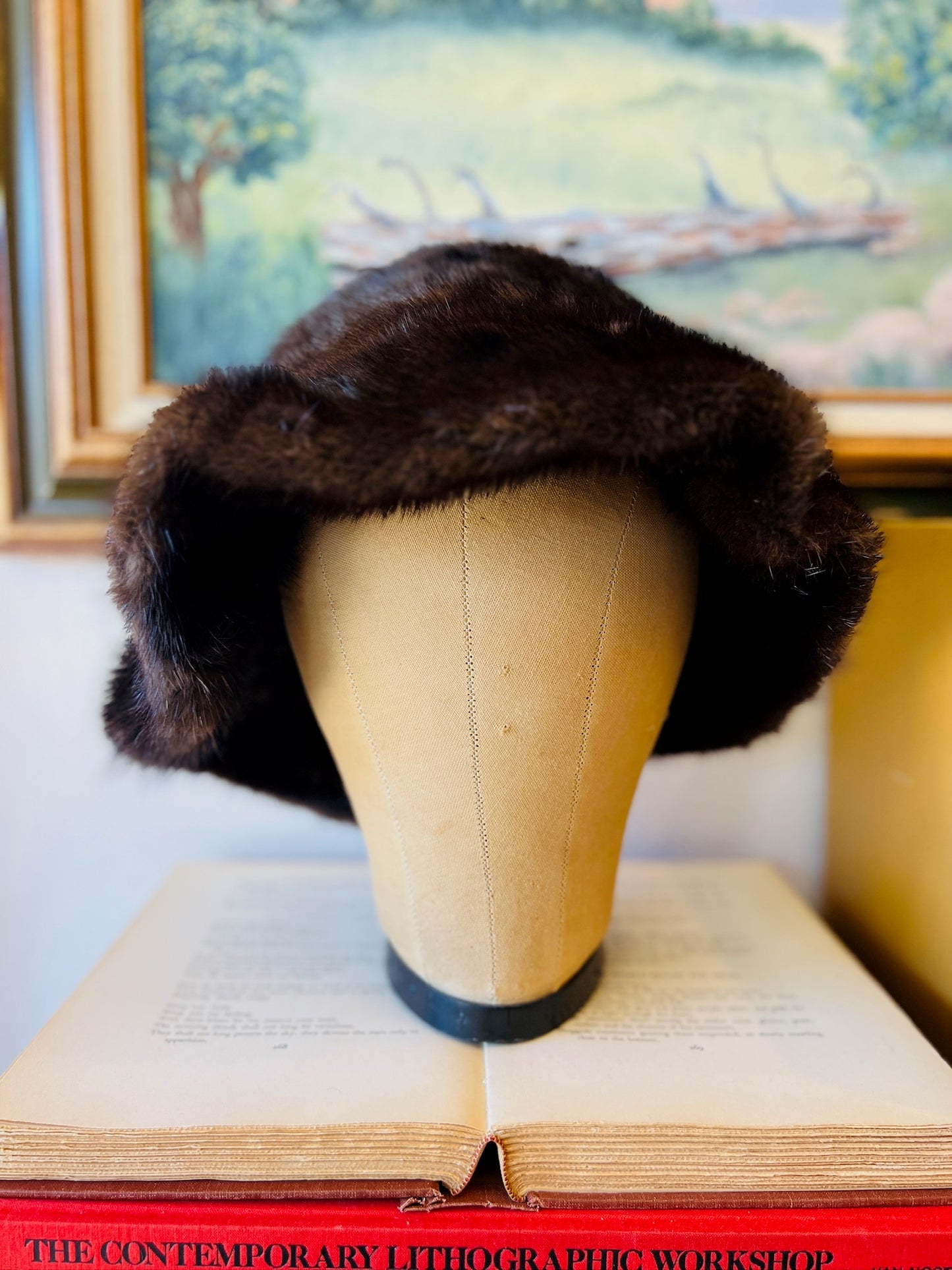 Vintage 1940s Leakas Furs Mink Bucket Hat