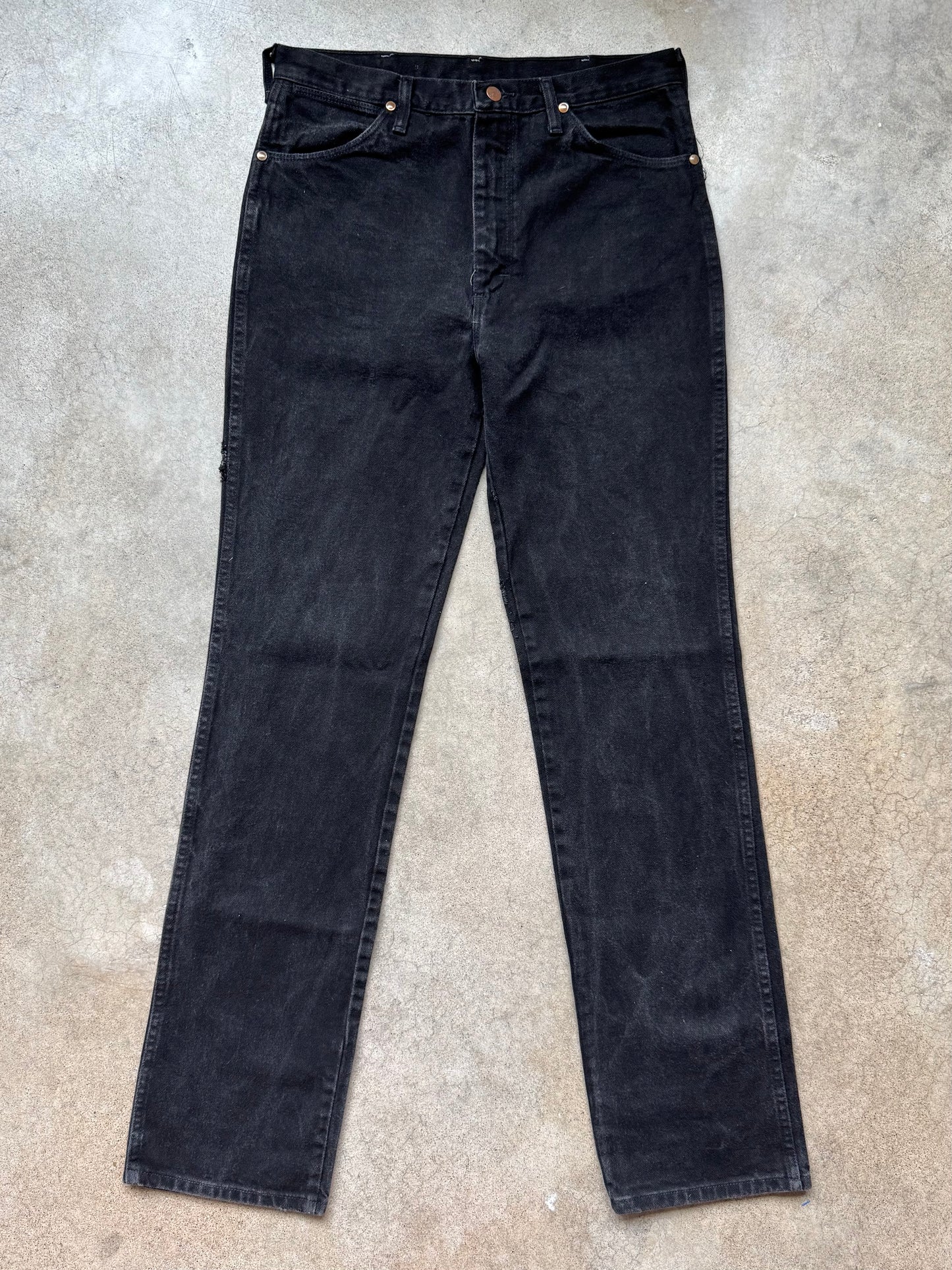 Vintage 1990s Wrangler Black Straight Leg Jeans | Waist 33”