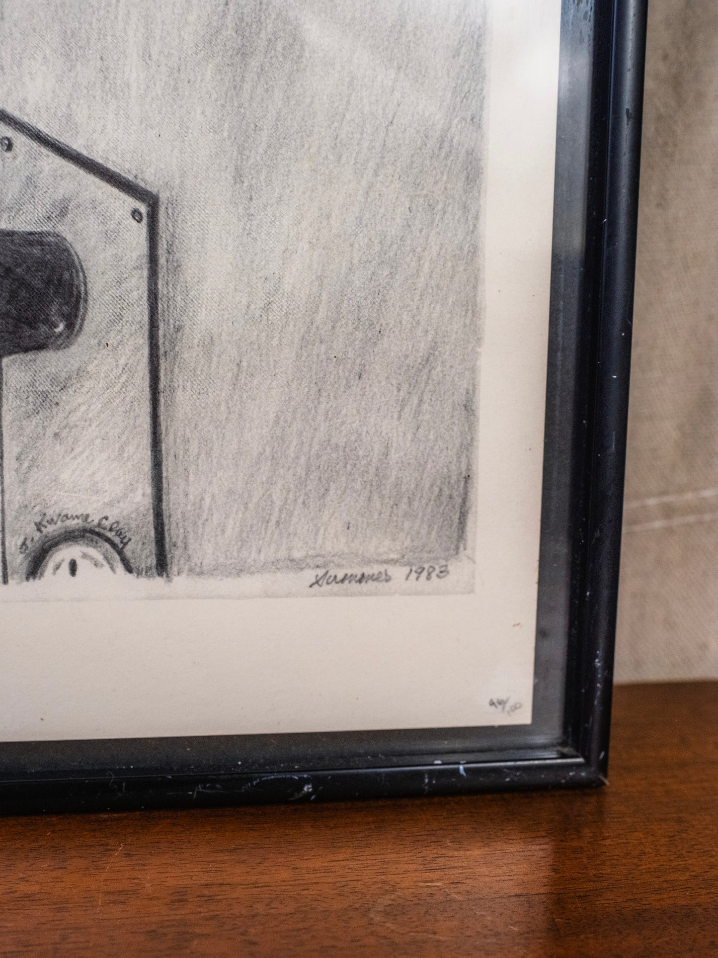 Vintage 1980s Framed “Grandpa’s Hands Hold Wisdom & Love” Pencil Sketch Print Artwork