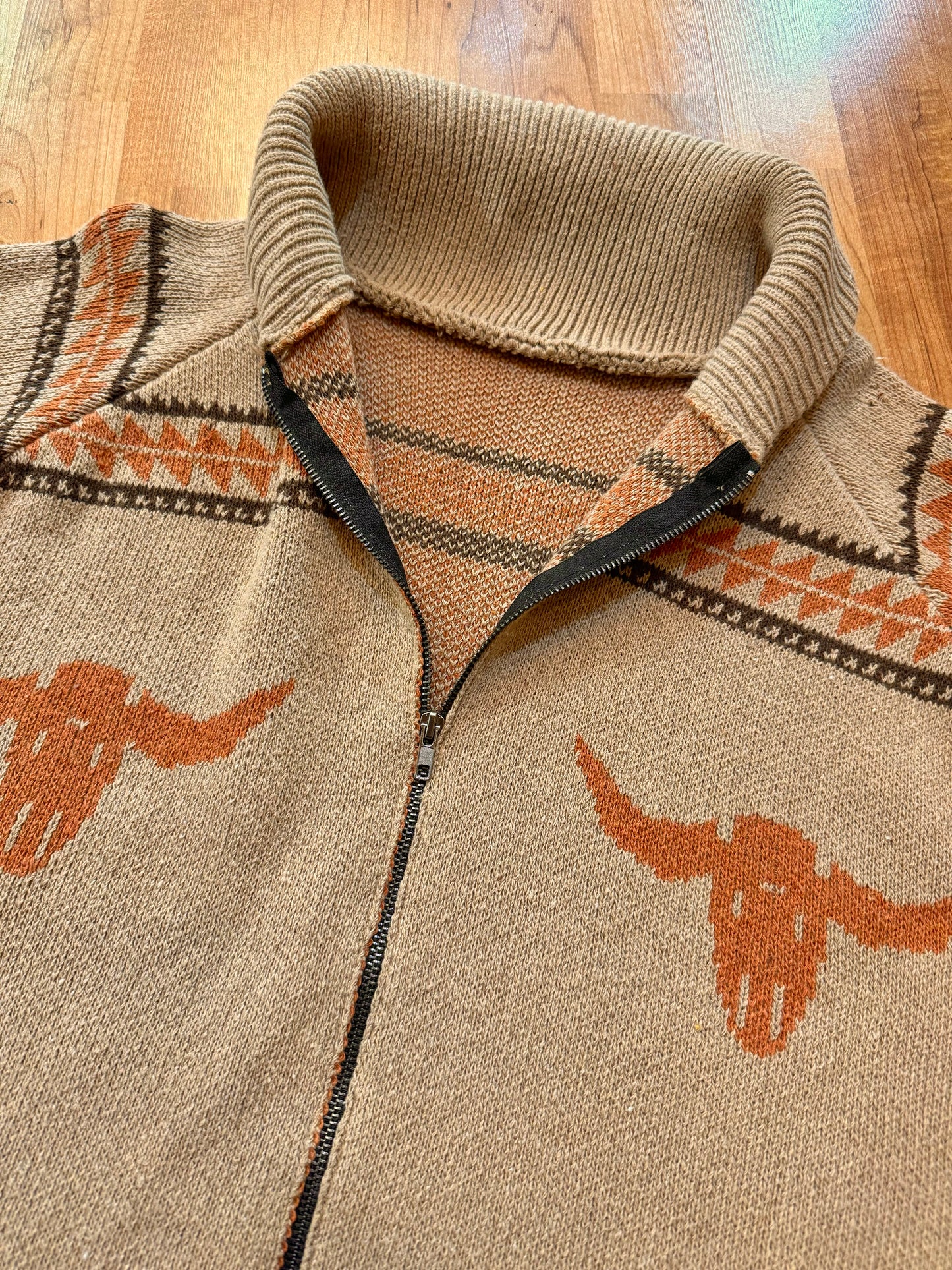 Vintage Southwestern Style Zip-Up Sweater | M/L