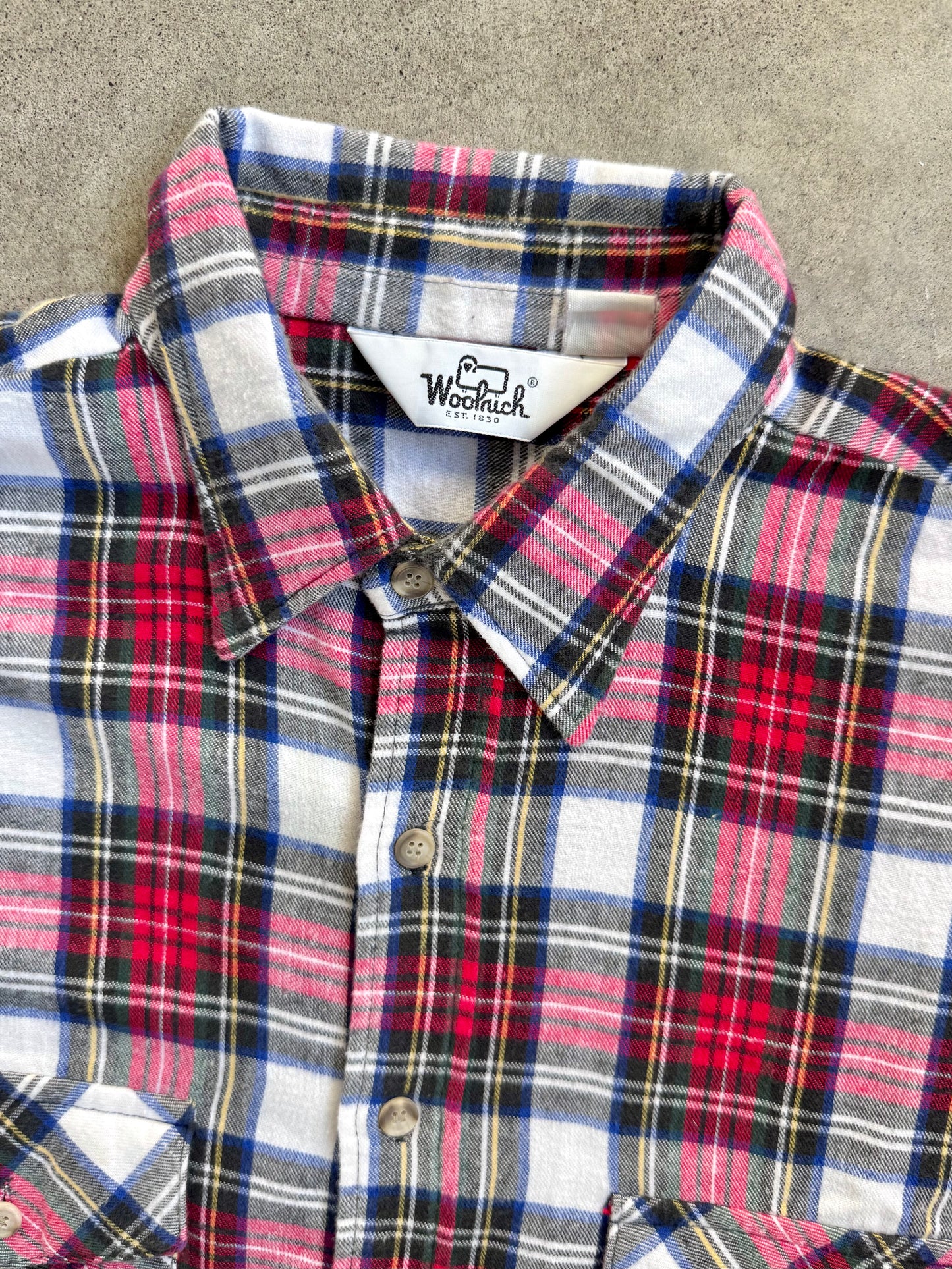 Vintage 1980s Woolrich Red Plaid Flannel Shirt | XL