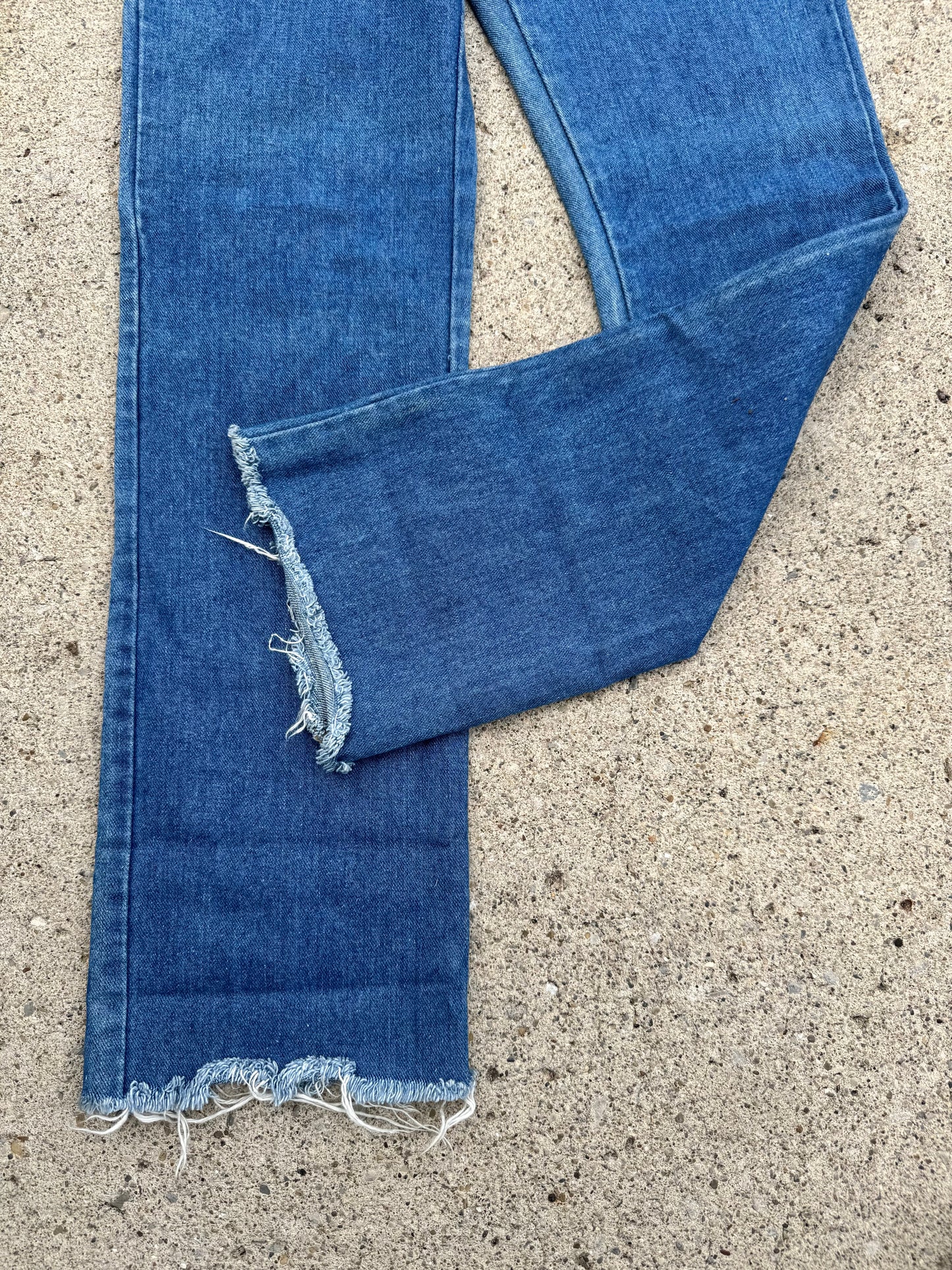 Vintage 1980s Lee Raw Hem Cuffed Jeans | Waist 28”