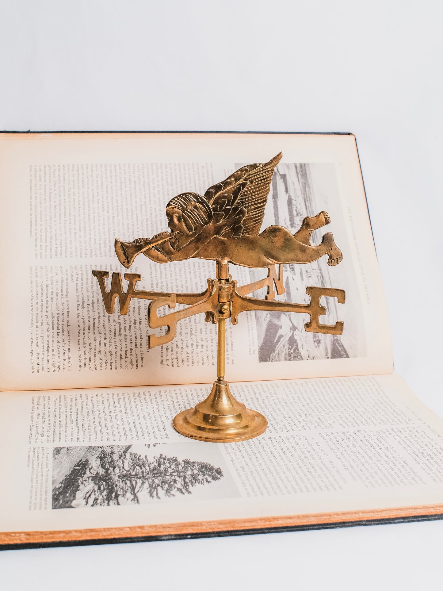 Vintage 1950s Solid Brass Angel Weathervane