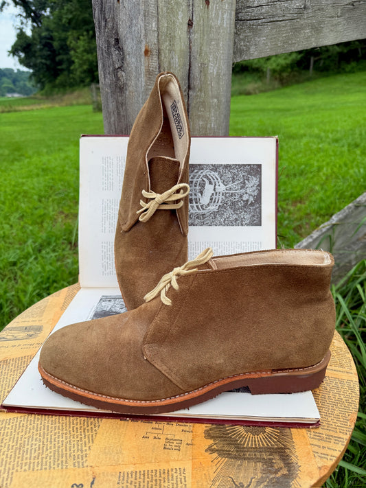 Vintage 1970s Iron Age Suede Leather Lace-Up Ankle Boots | Men’s 9.5
