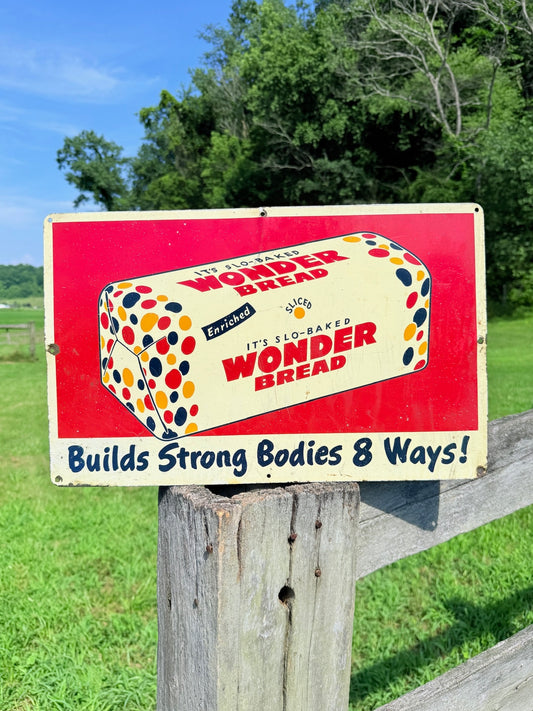 Vintage 1950s/60s Original Metal Wonder Bread Advertising Sign