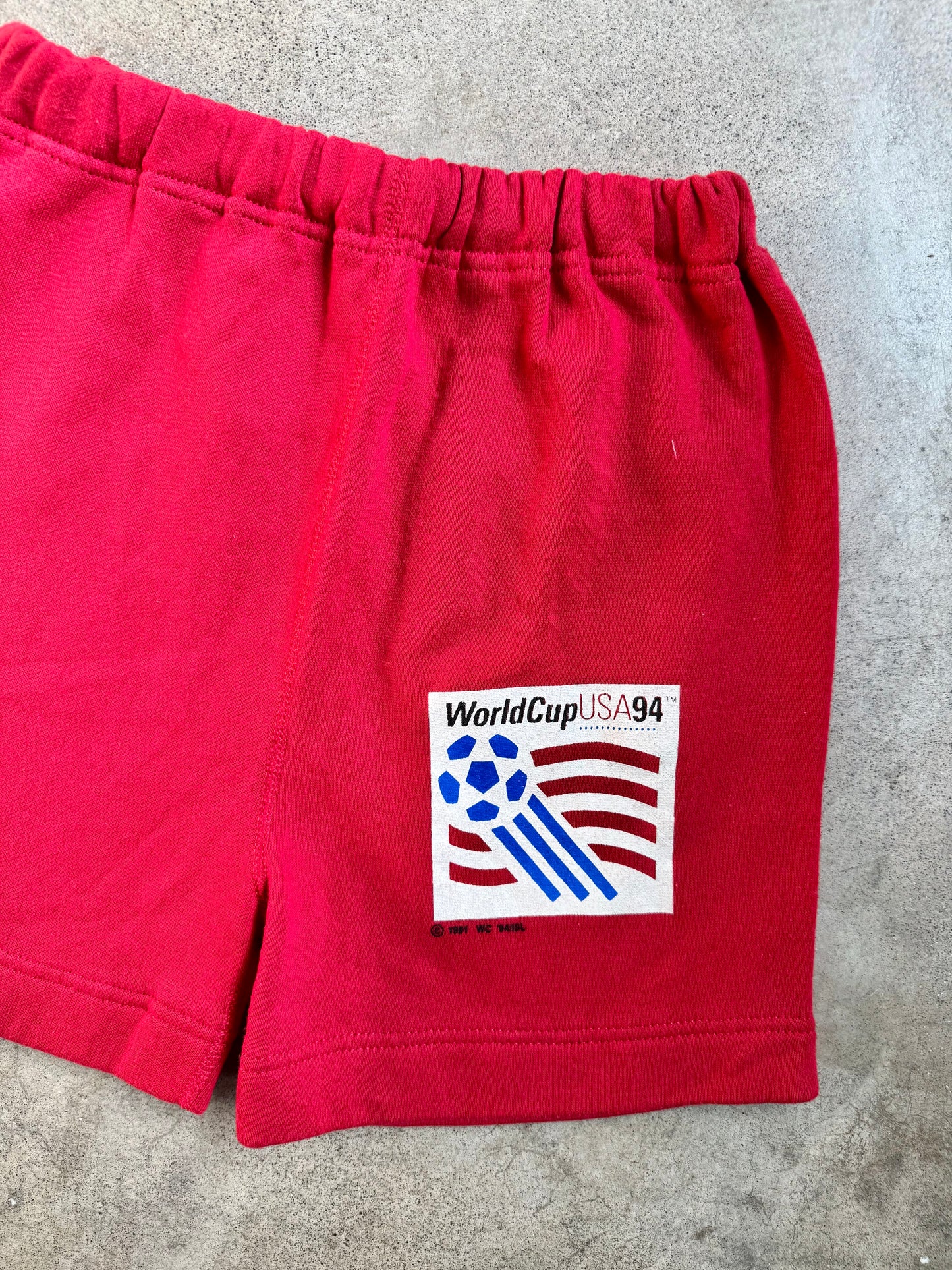 Vintage 1994 World Cup USA Red Sweat Shorts | Youth XL
