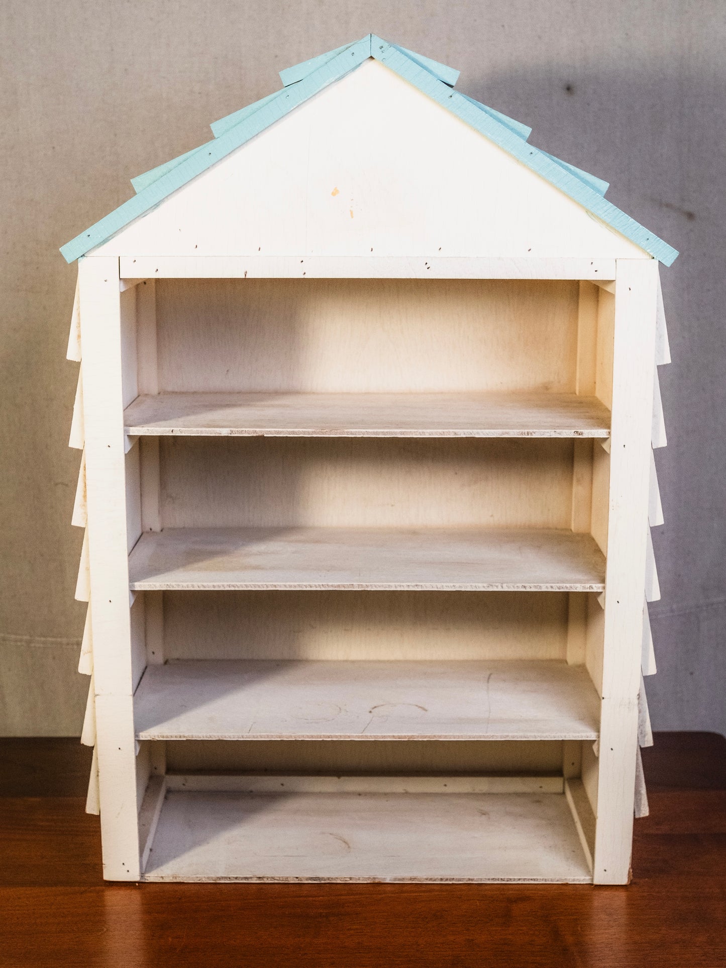 Vintage Wood Painted "Little Cottage" 4-Tier Shelf