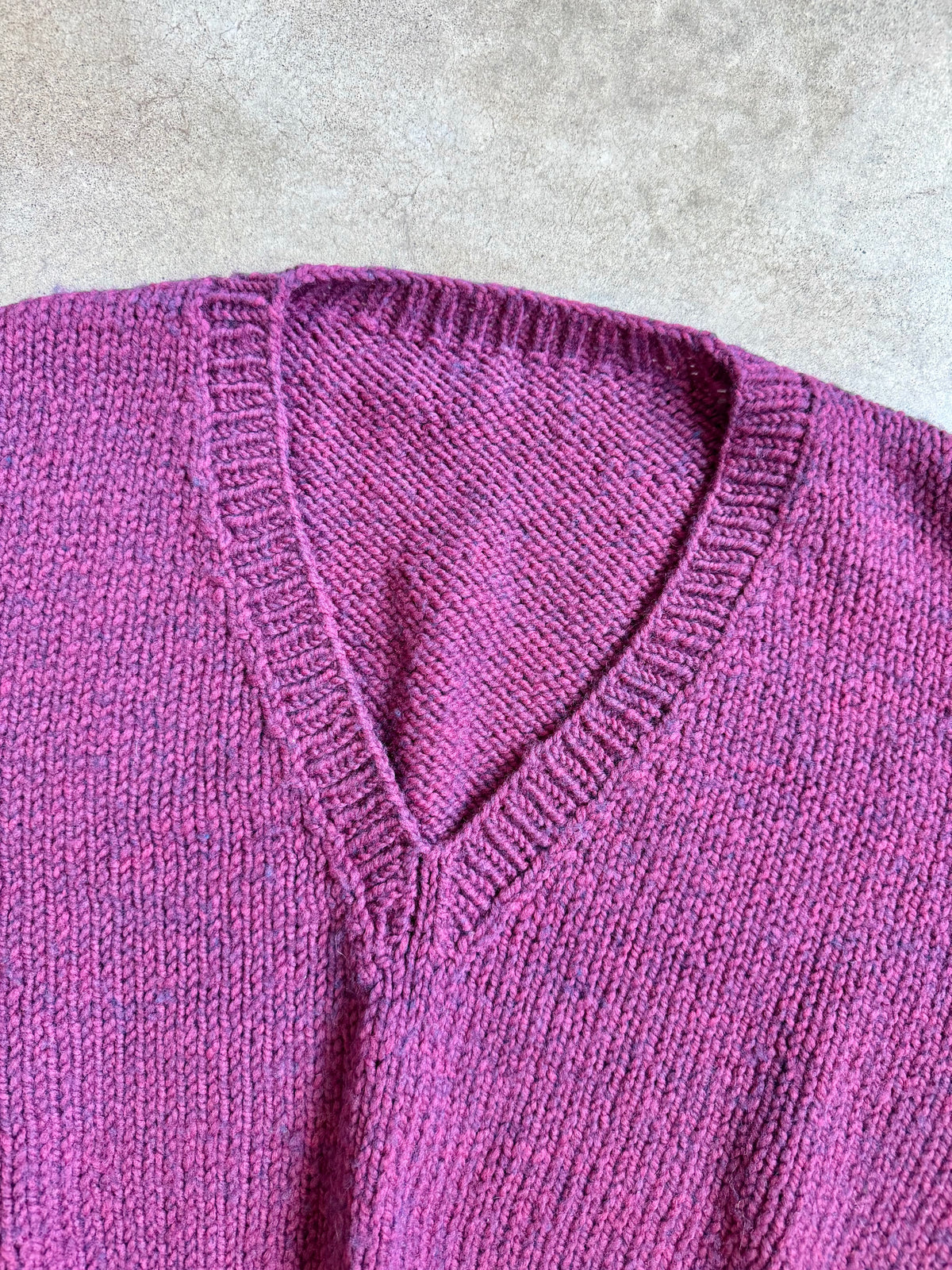 Vintage Handmade Purple Marled Knit Sweater Vest | XL