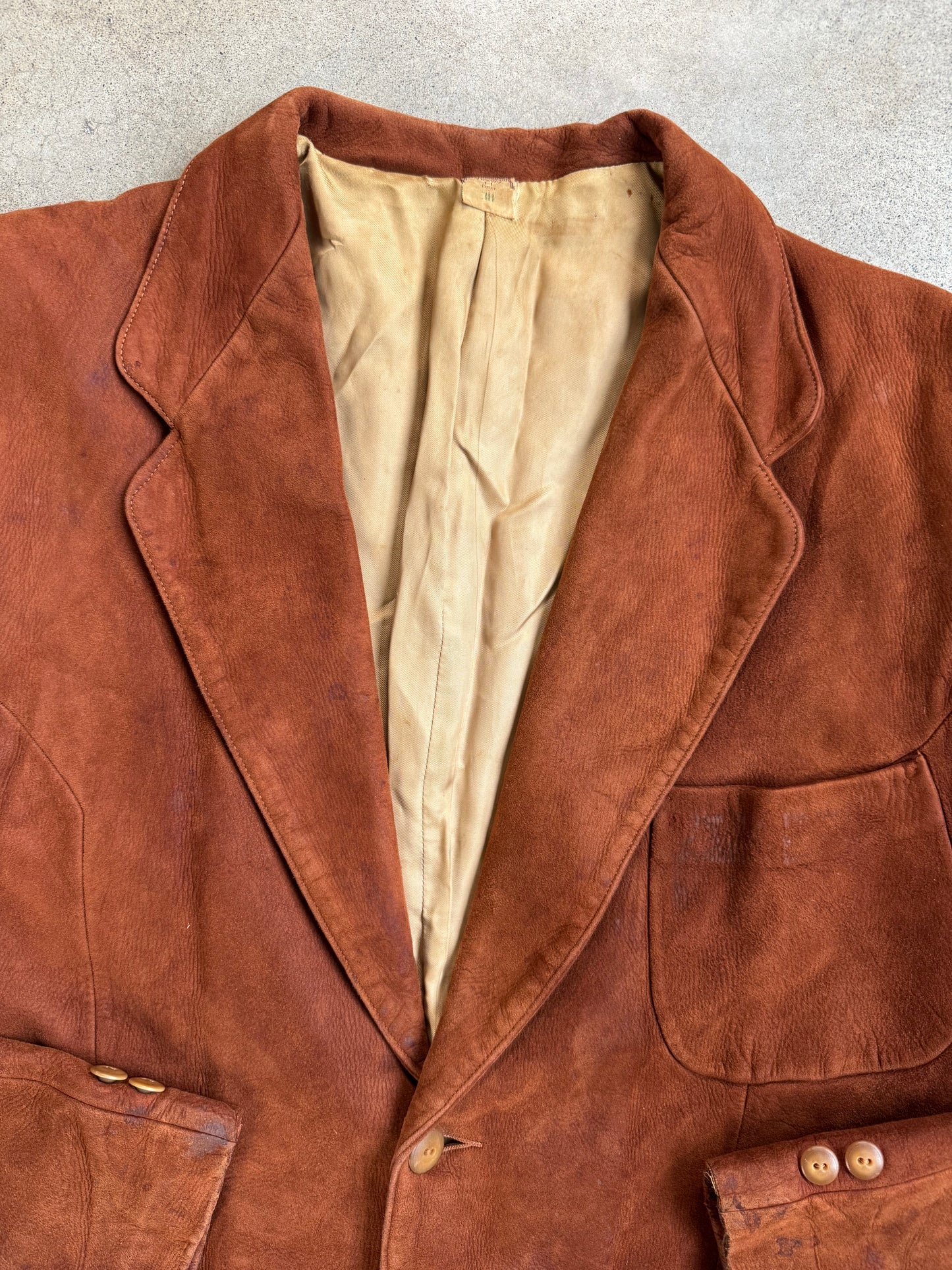 Vintage 1940s Styled by Scully Brown Suede Suit Jacket | 38