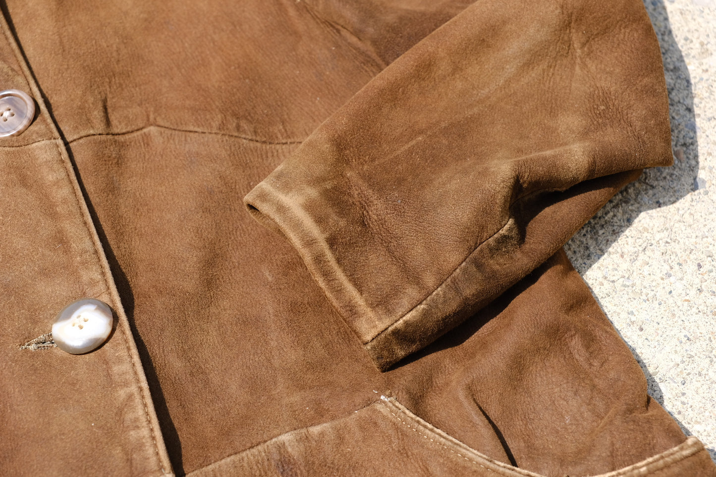 Vintage Leather Farm Coat | Brown