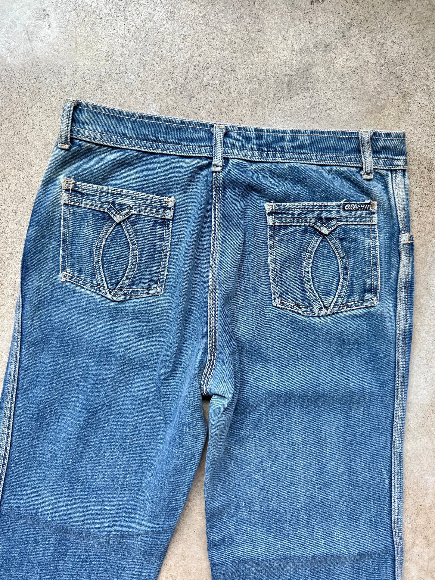 Vintage 1970s American Graffiti Faded Bootcut Flare Jeans | Waist 31”