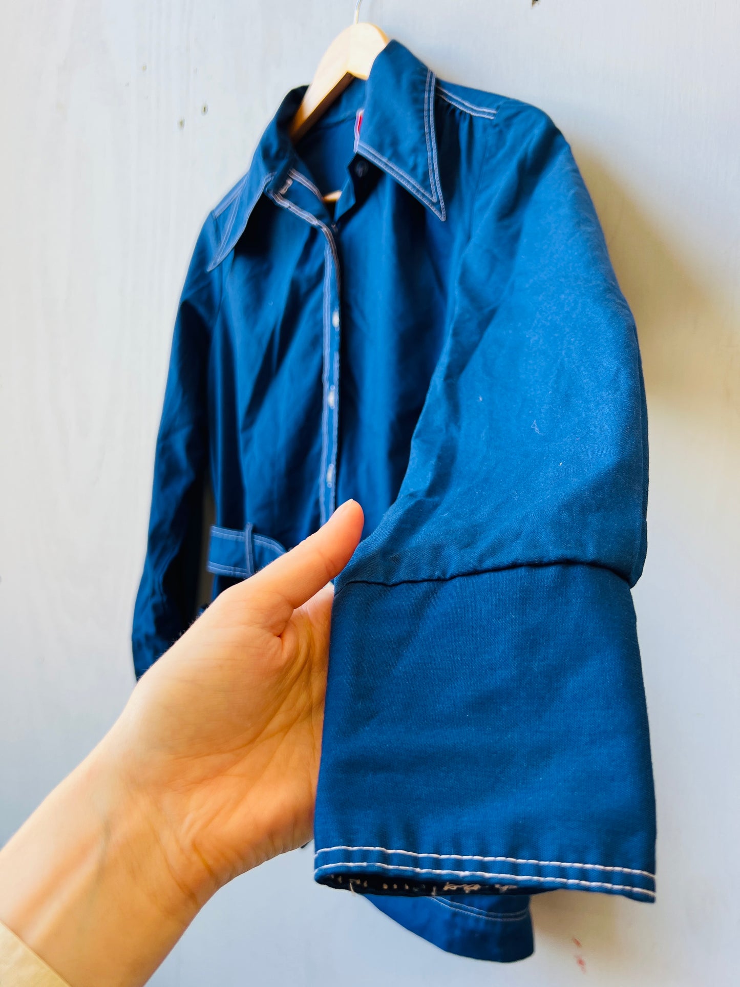 Vintage 1960’s/70’s Navy Blue Collared Button Down Shirt