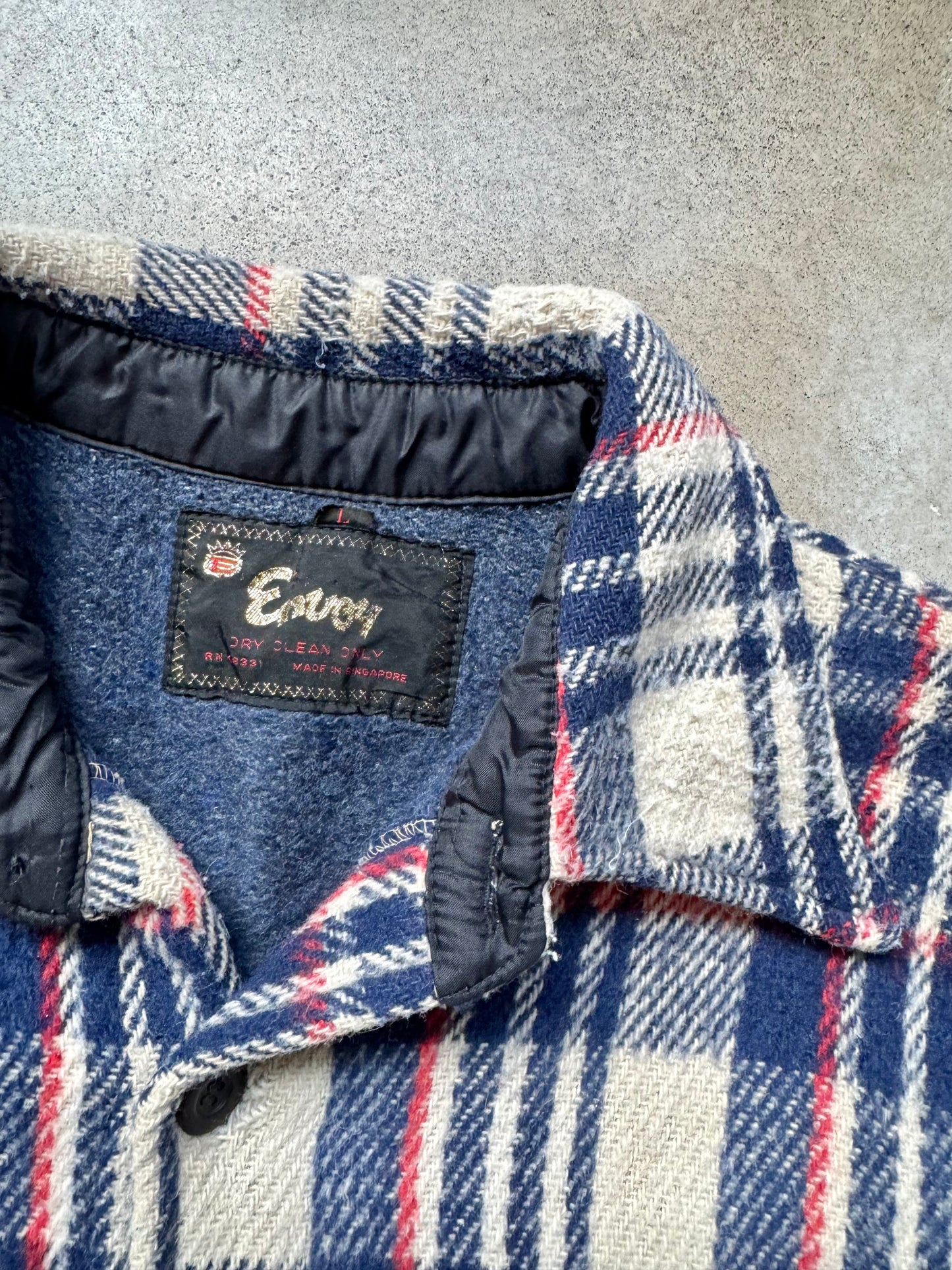 Vintage 1960s/70s Envoy Plaid Wool Blanket-Lined Shirt Jacket | Large