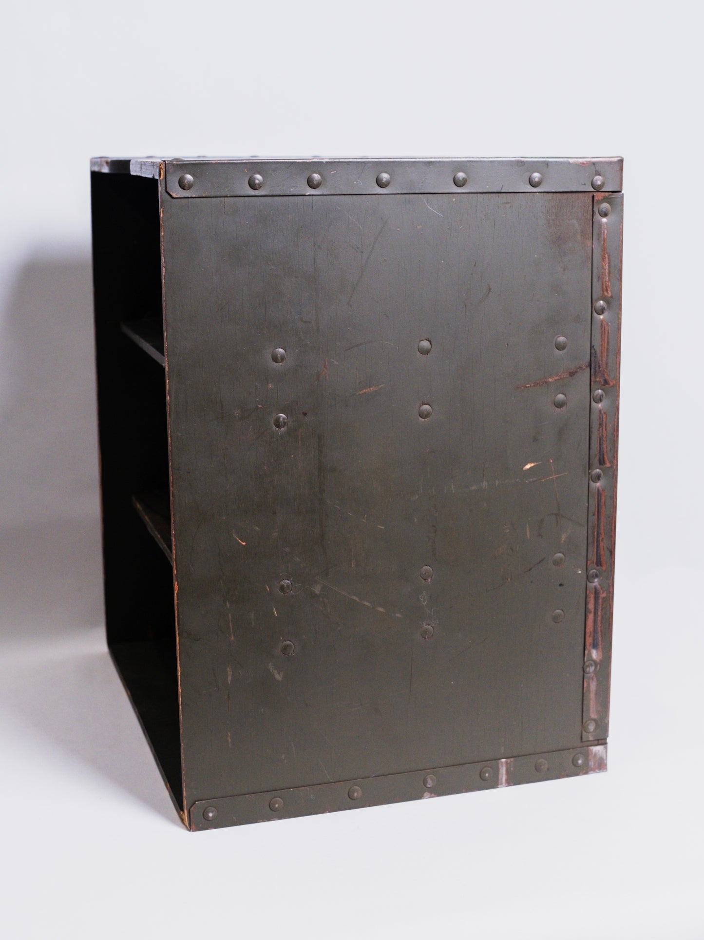 Vintage 1940s Military Wooden 3-Tier Filing Box