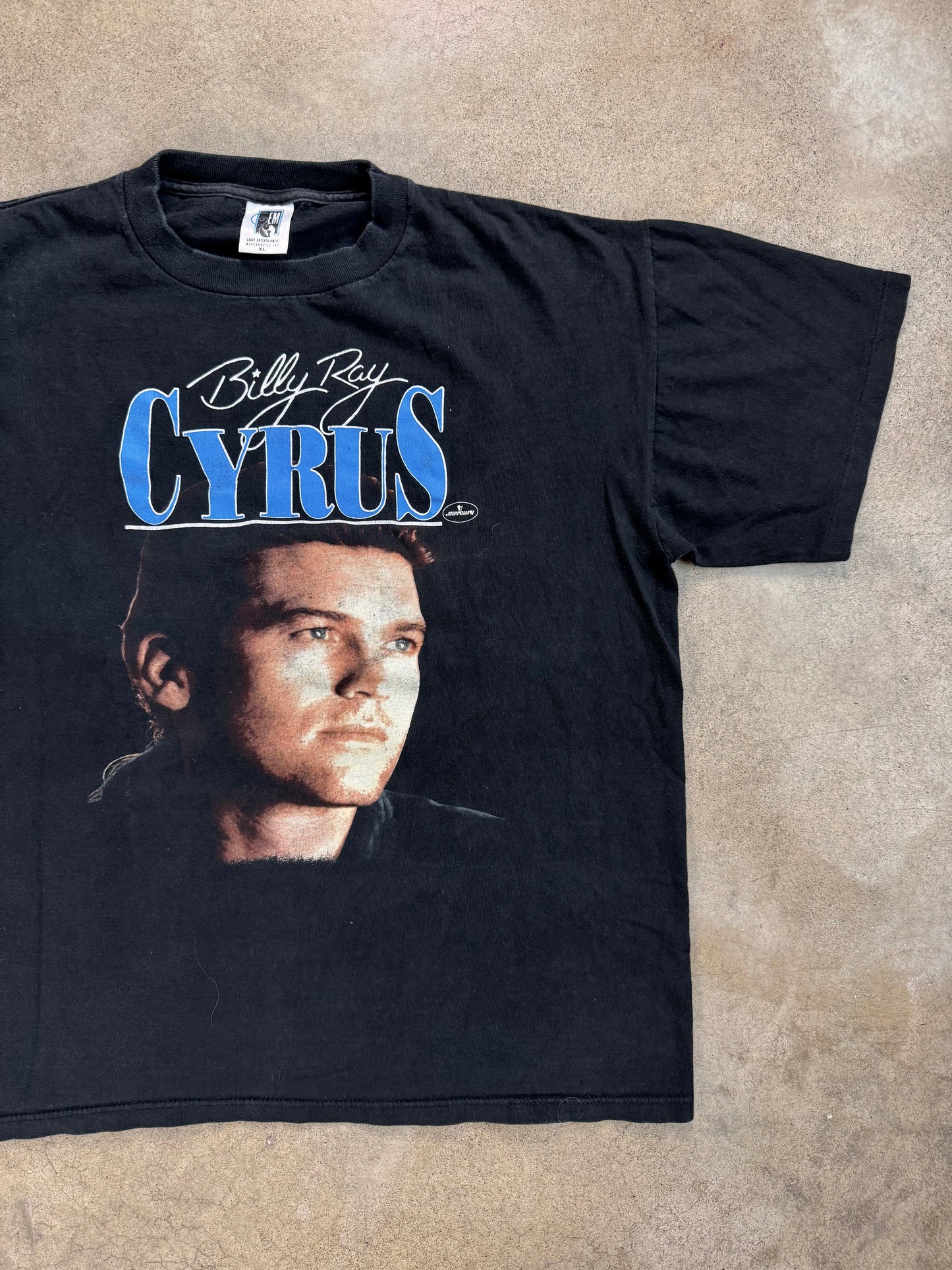 Vintage 1990s Billy Ray Cyrus Black Graphic Tee | XL