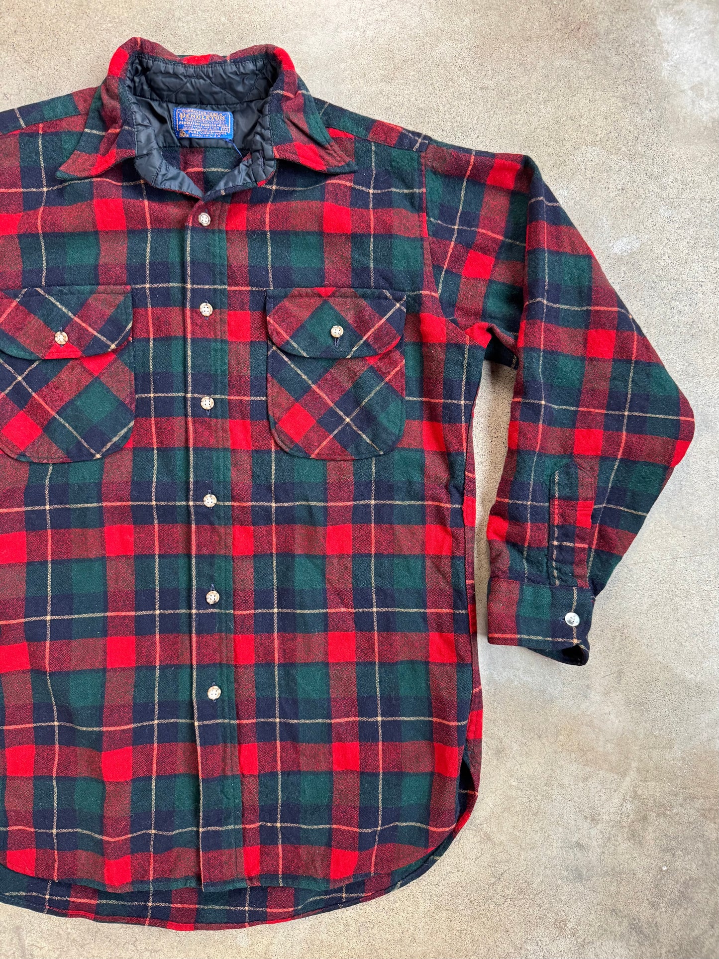 Vintage 1970s Pendleton Kilgore Tartan Wool Flannel Shirt | Medium