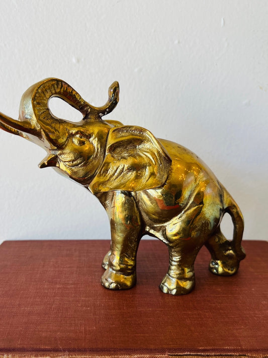 Vintage 1950s Brass Elephant Figurine