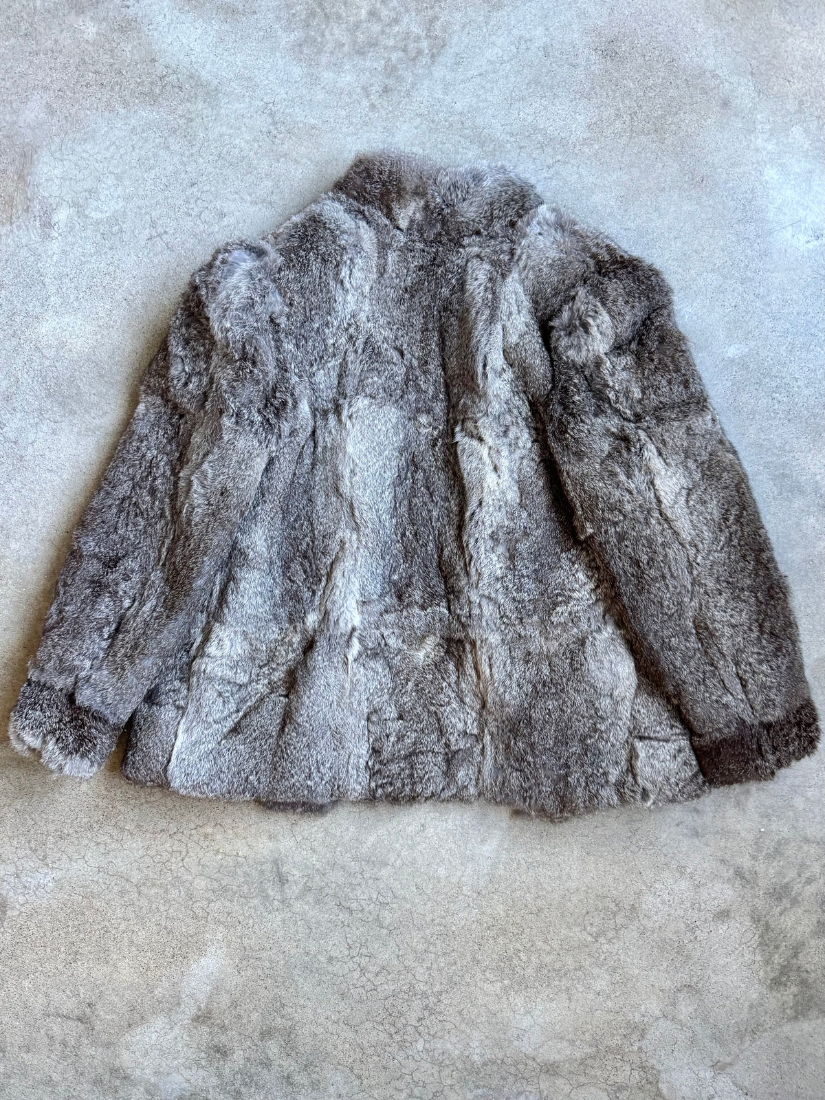 Vintage 1980s Somerset Furs Grey Rabbit Fur Coat | Medium