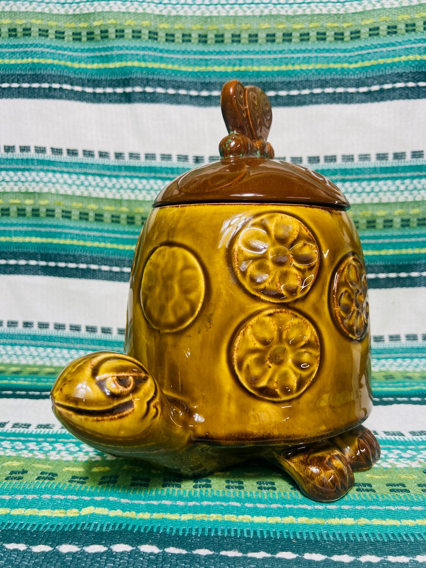 Vintage 1970s McCoy Ceramic Turtle Cookie Jar