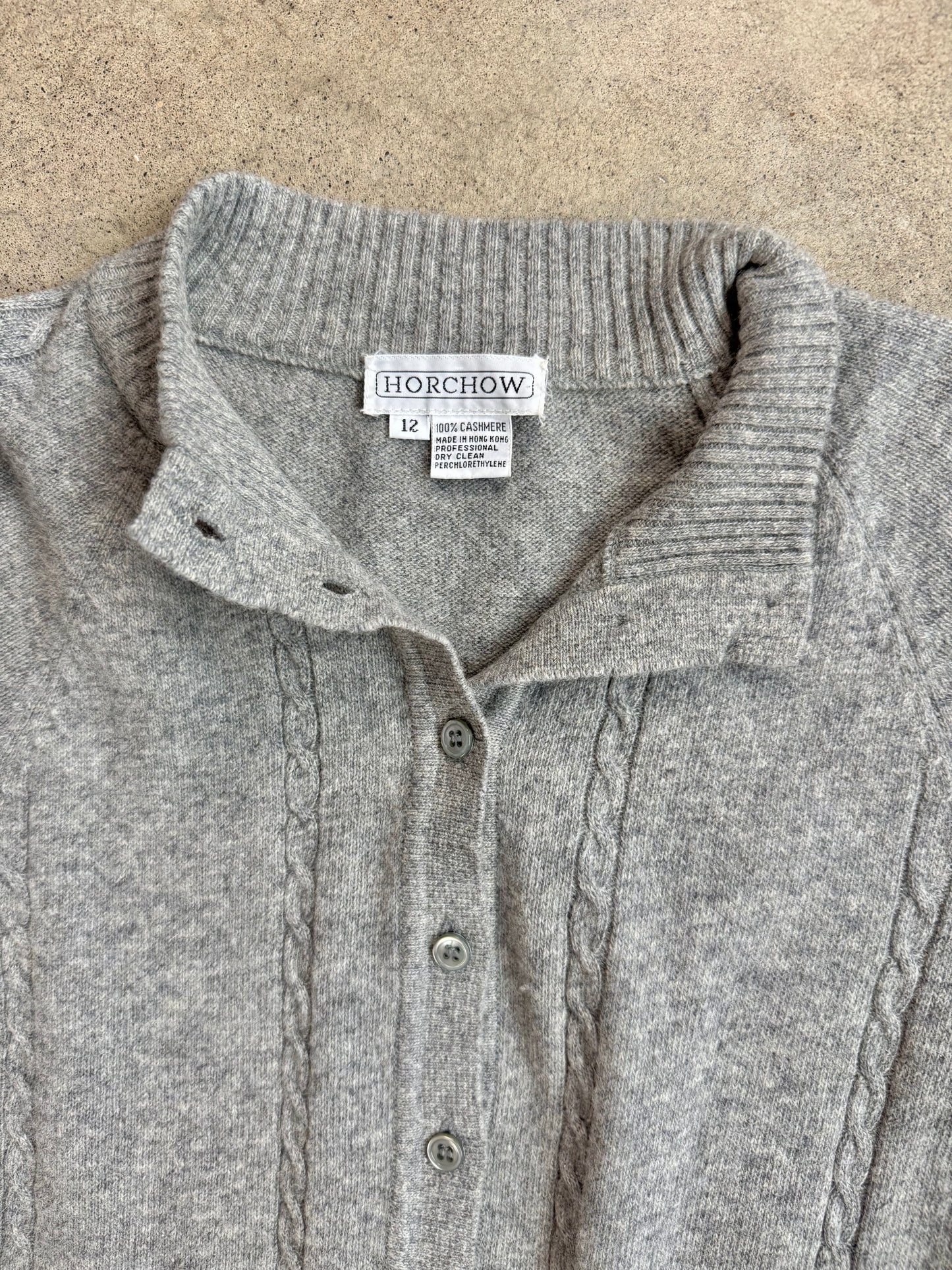 Vintage 1980s Horchow 100% Cashmere Grey Sweater Dress | M/L