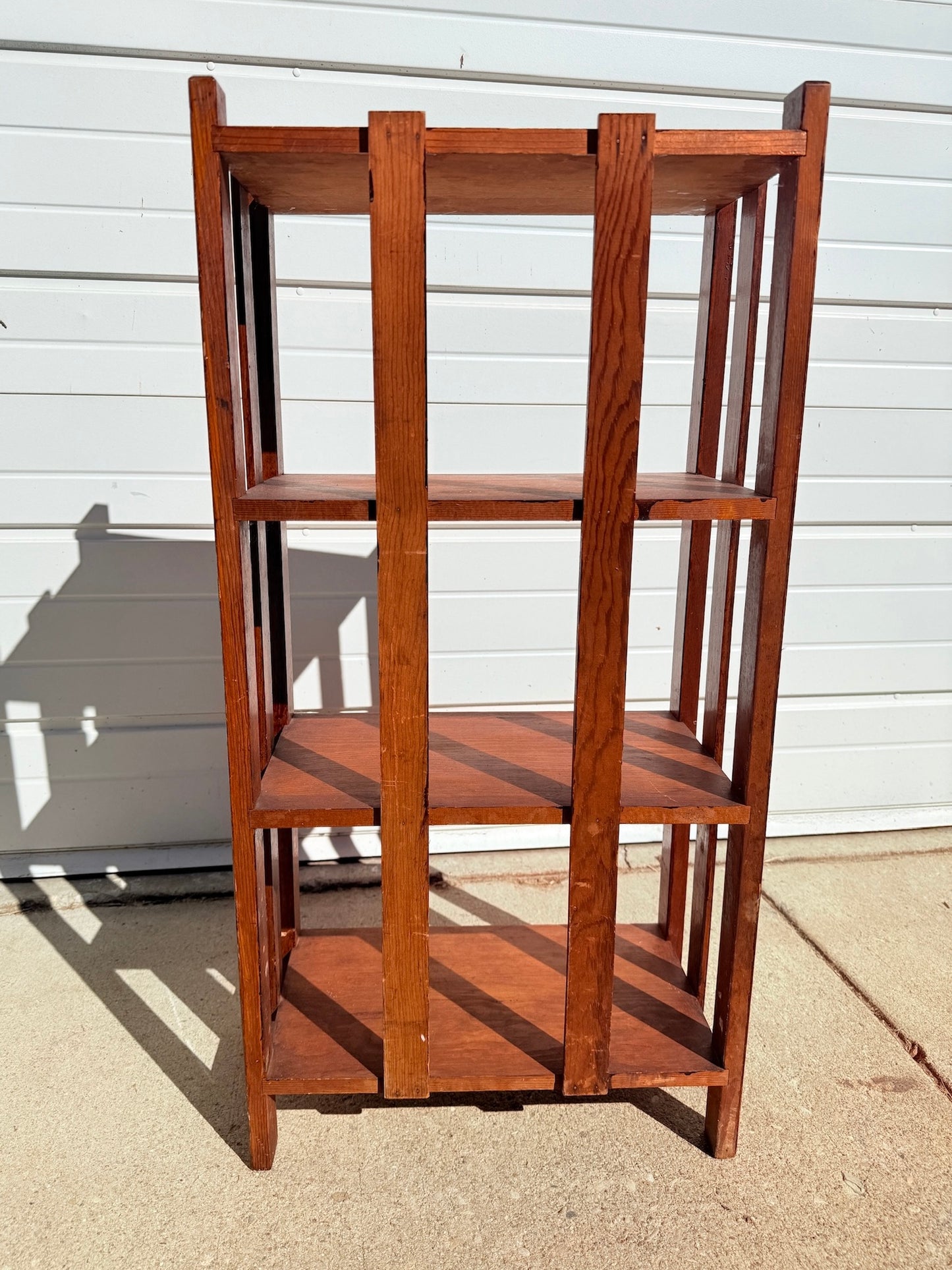 Antique 1920s Mission Style Arts & Crafts Oak 3-Tier Shelf