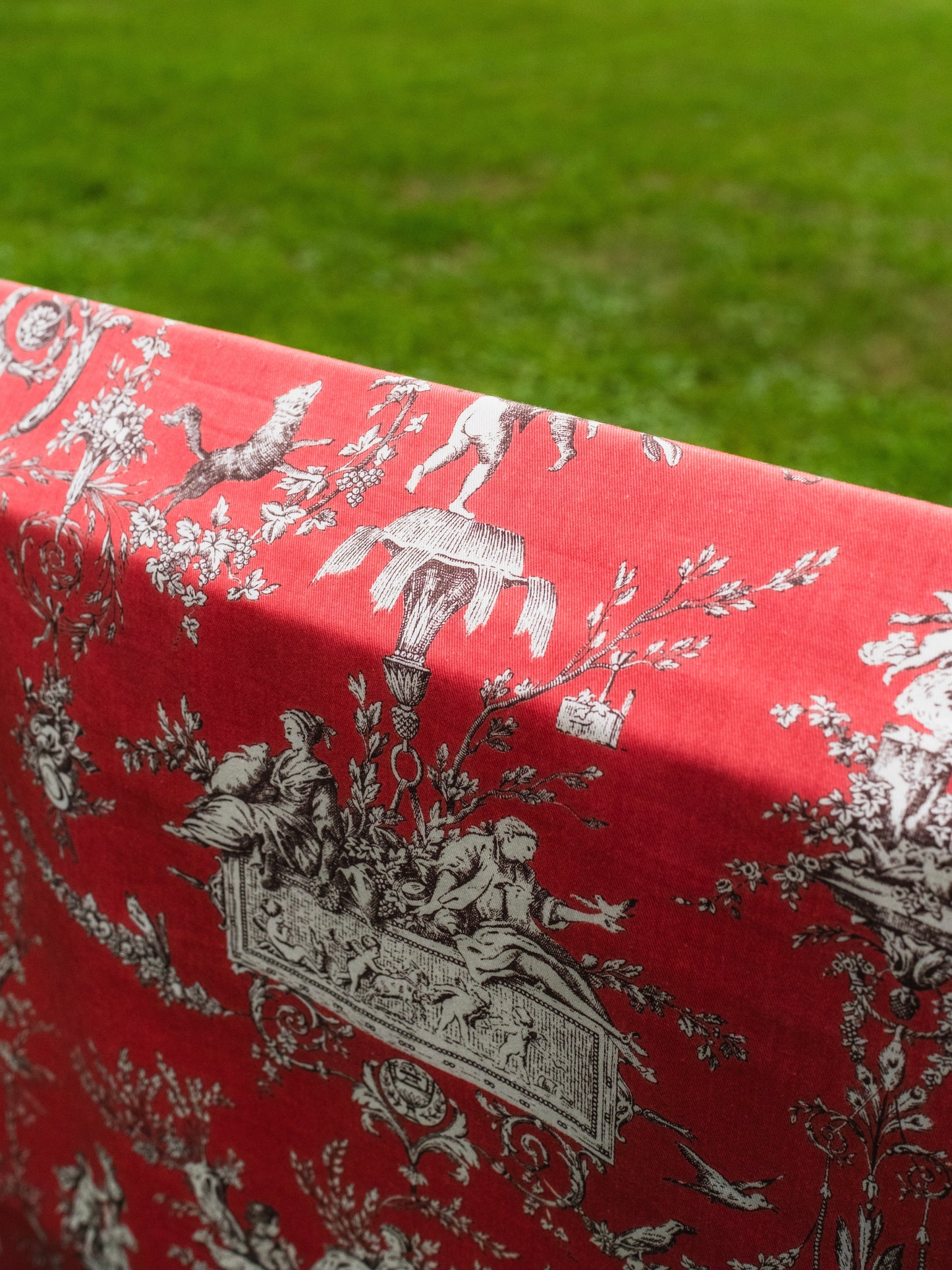Vintage Pink Toile Pattern Wall Tapestry